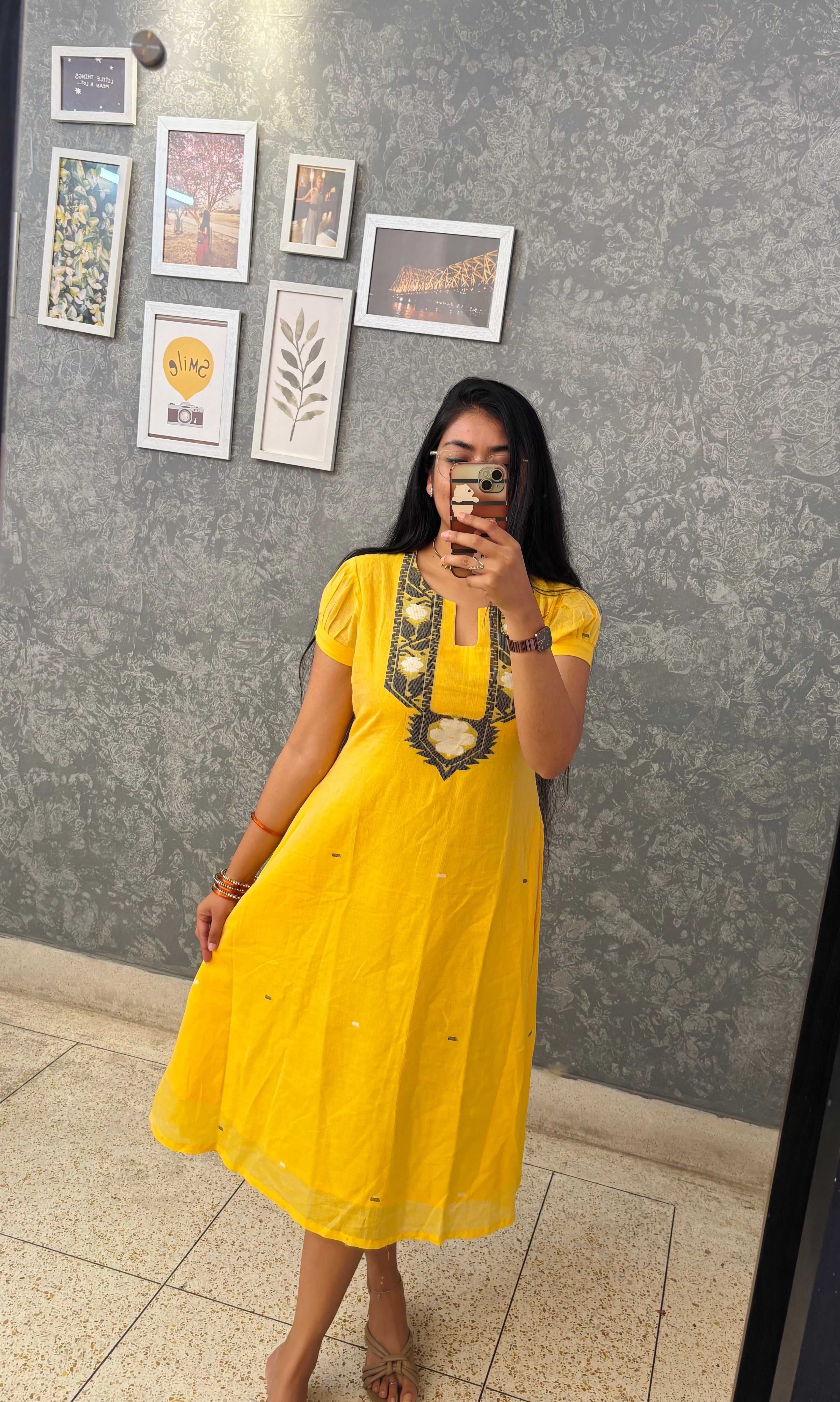 Surjyamukhi - Handloom jamdani cotton dress/ kurta