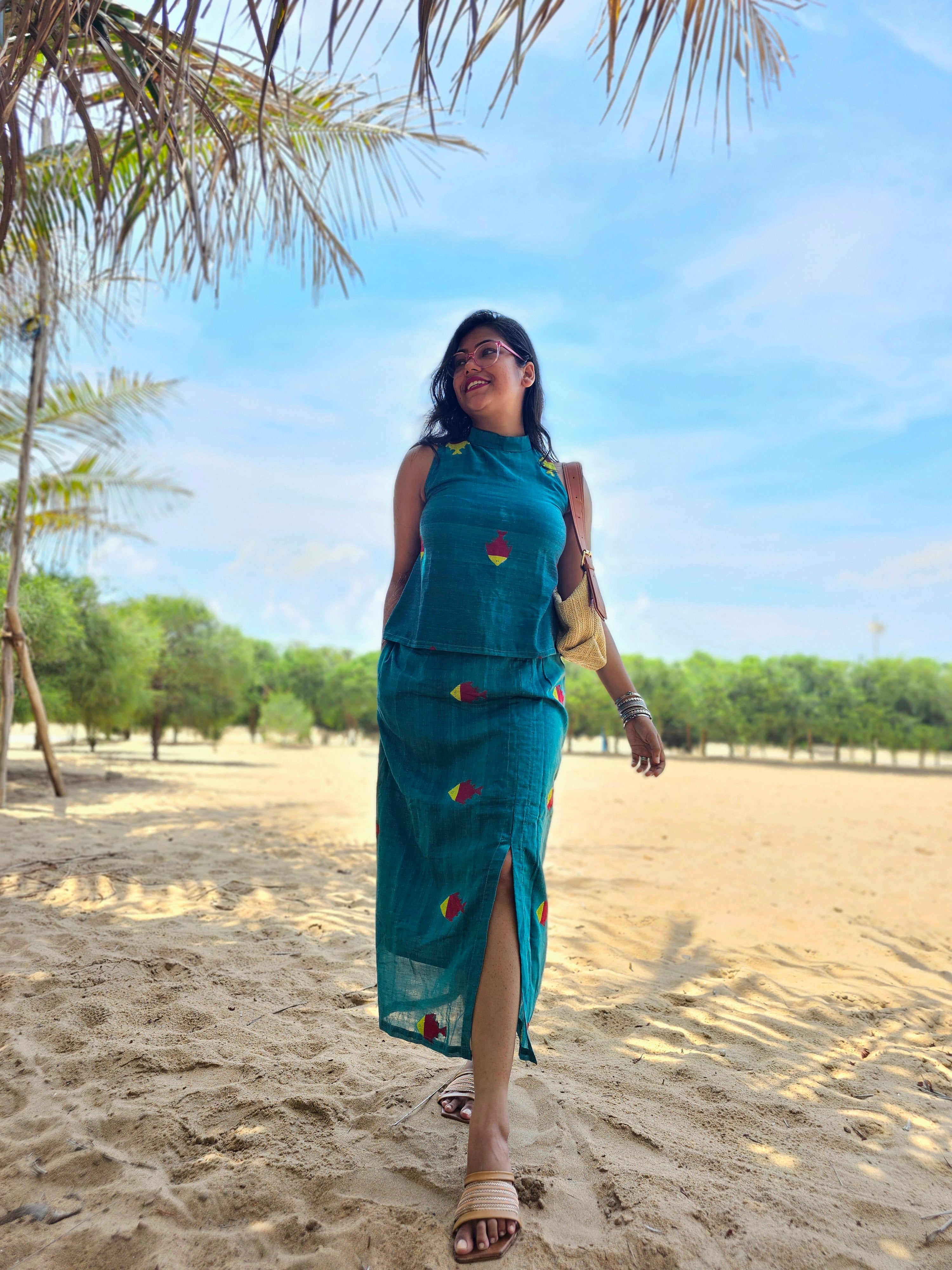 Fish Jamdani Coord Set