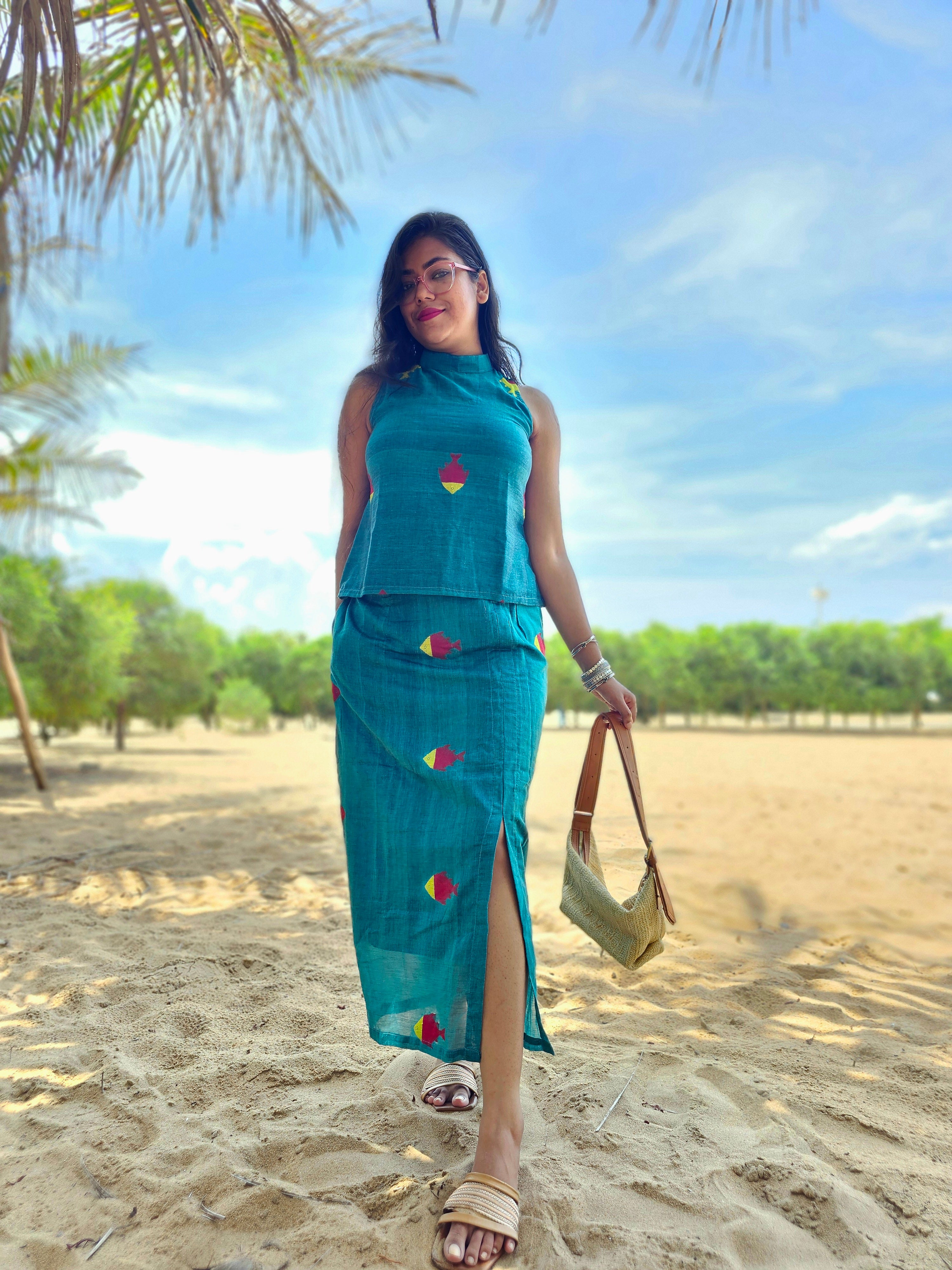 Fish Jamdani Coord Set