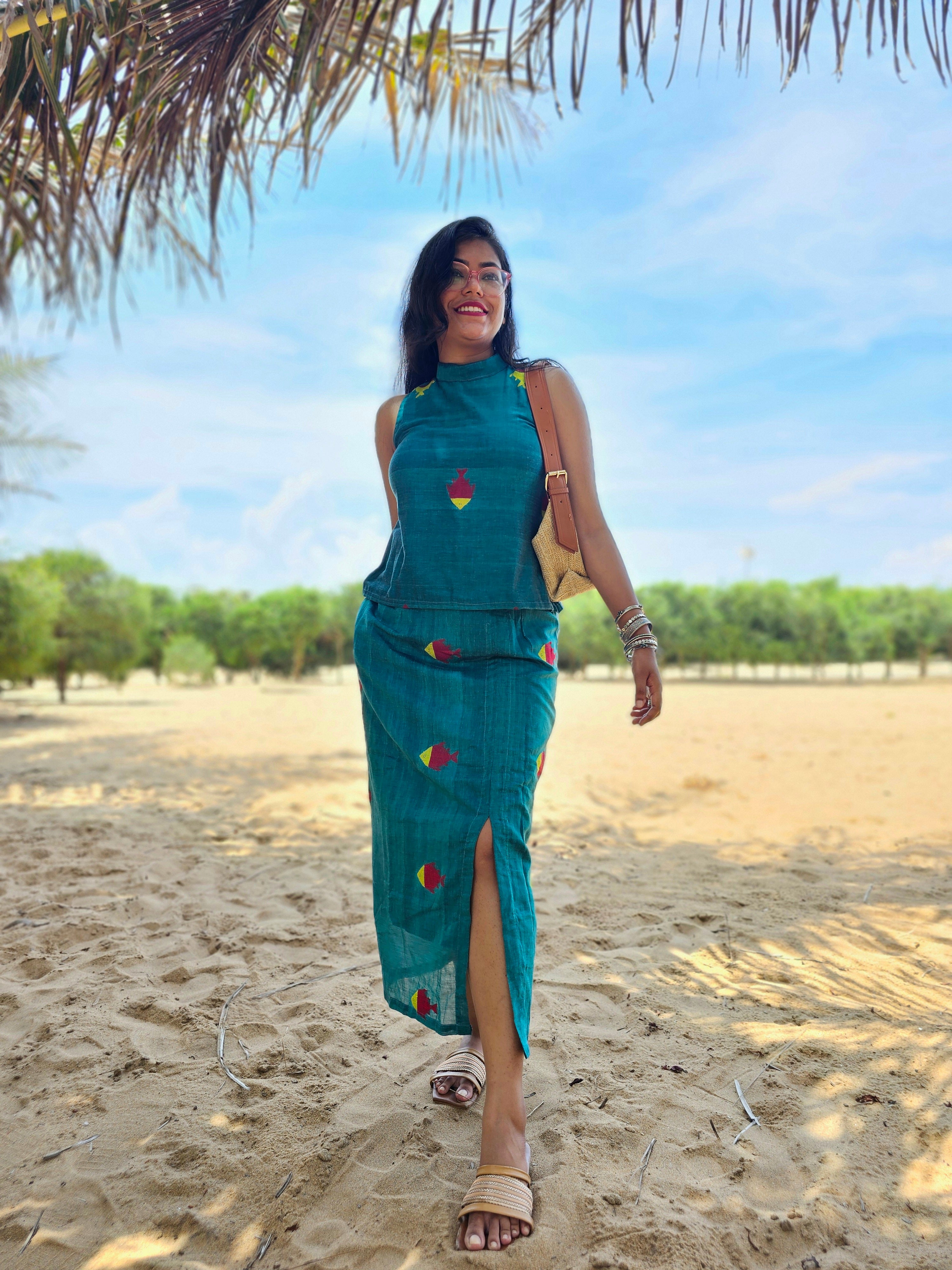 Fish Jamdani Coord Set