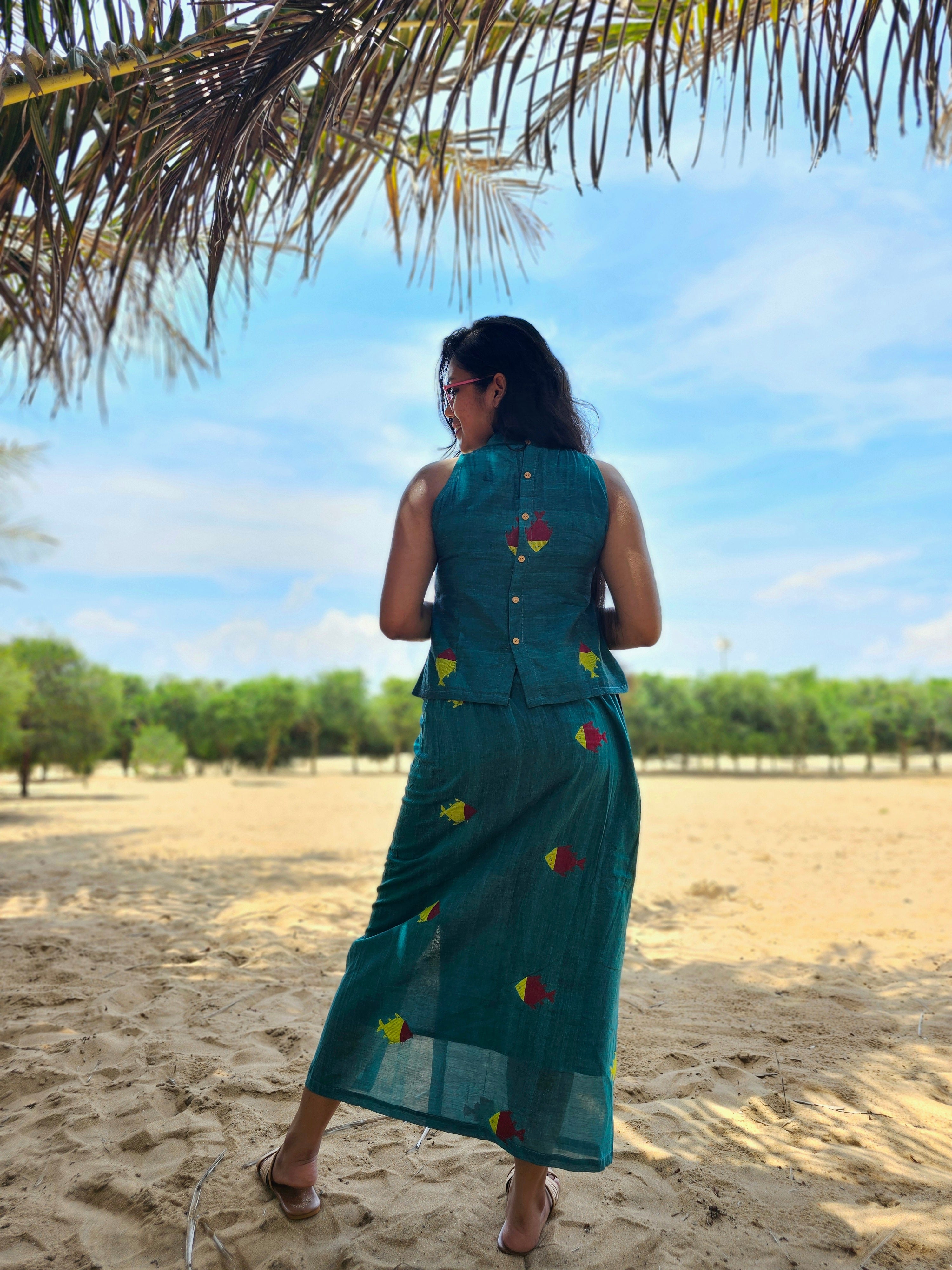 Fish Jamdani Coord Set