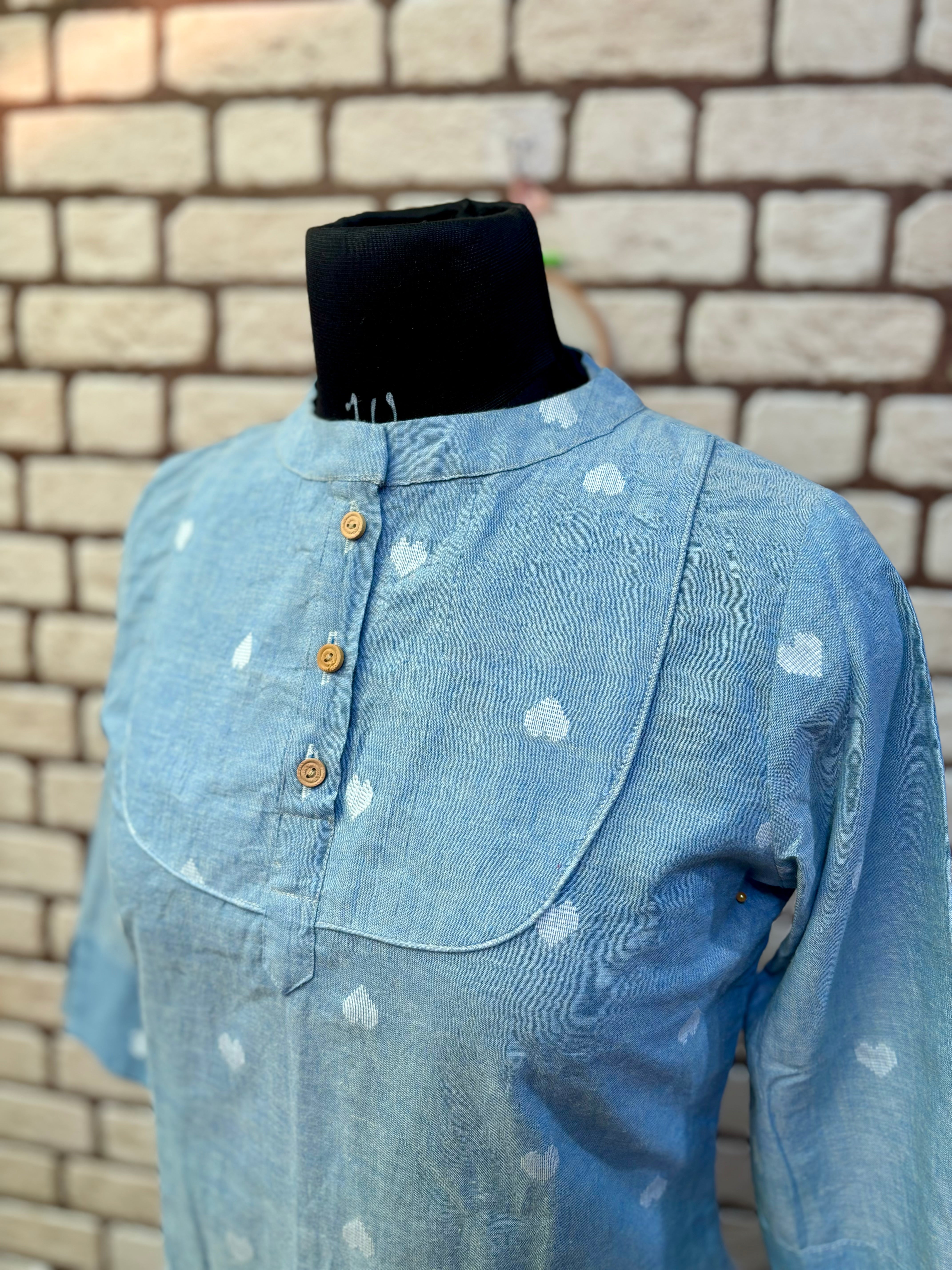 All My Heart – Powder Blue Handloom Top