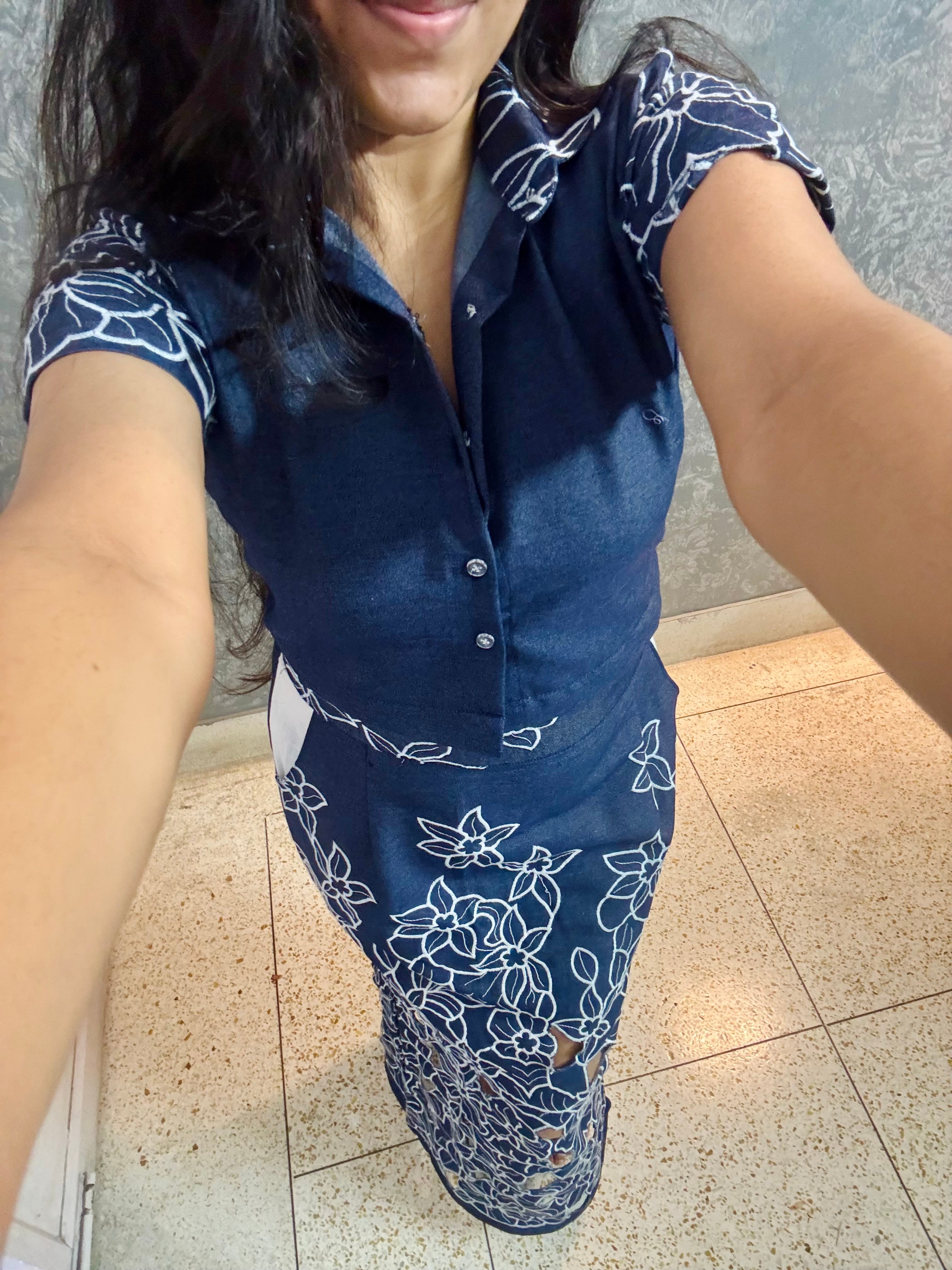 DENIM IN BLOOM ( SKIRT CO-ORD SET)