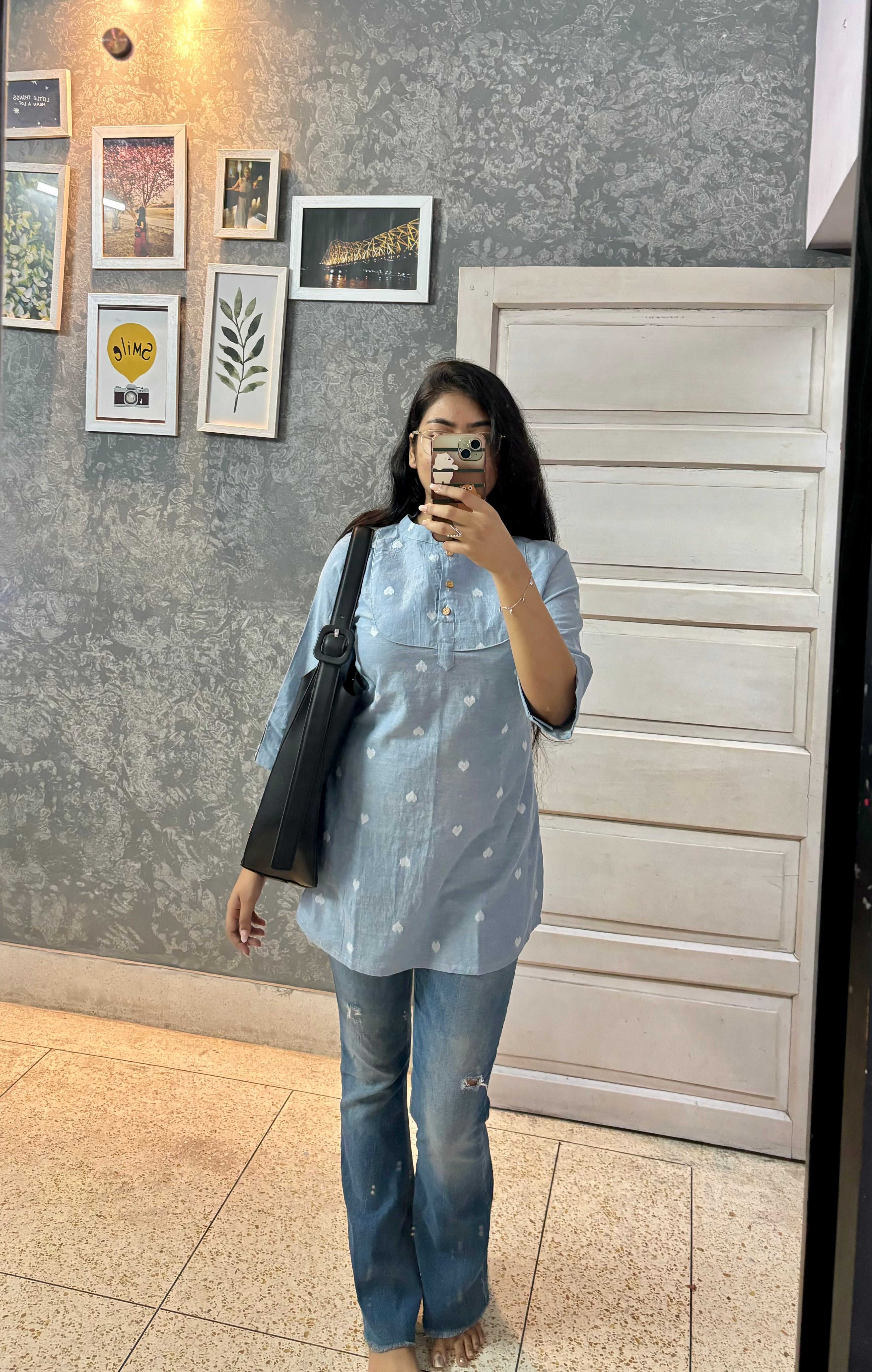 All My Heart – Powder Blue Handloom Top