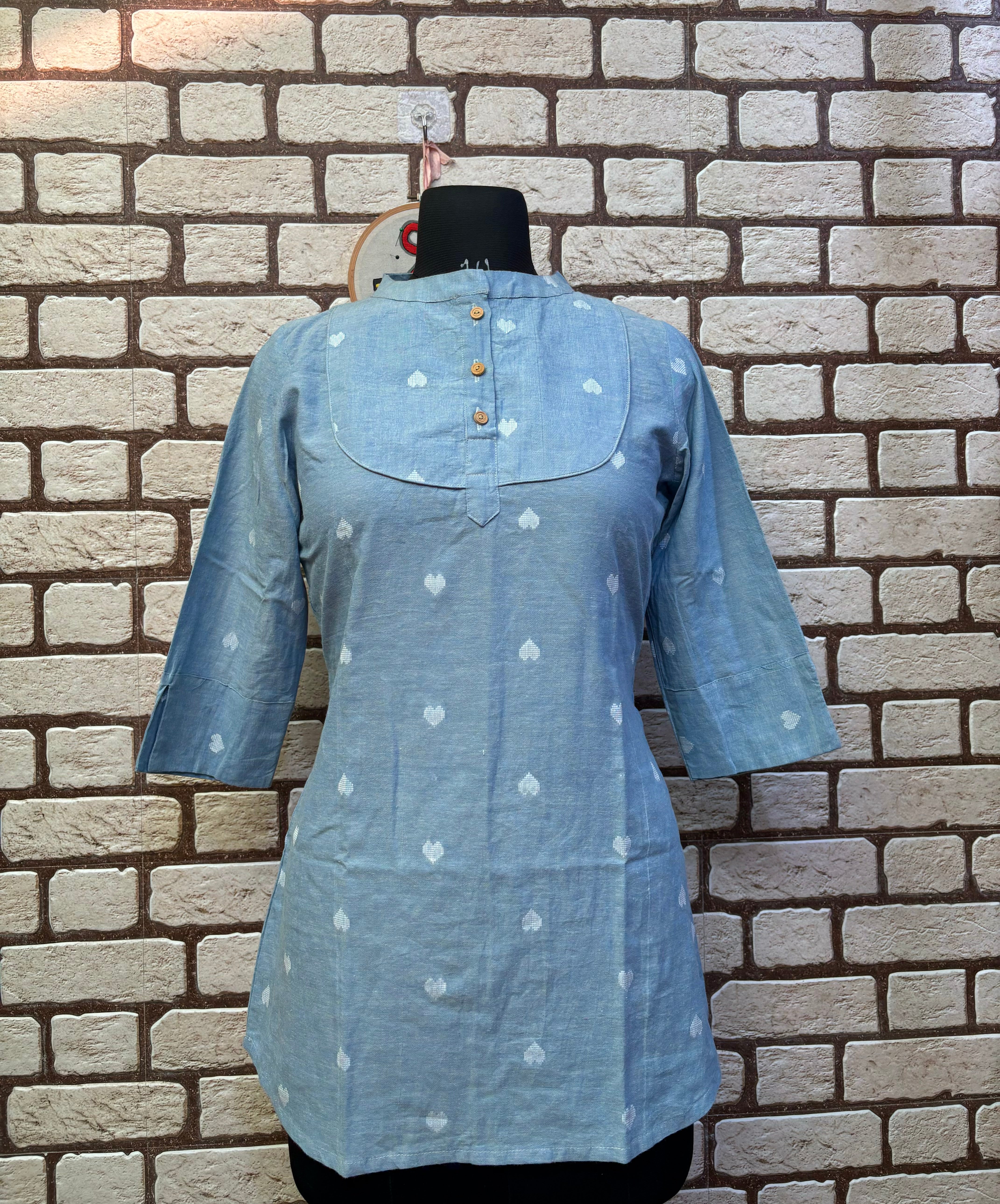 All My Heart – Powder Blue Handloom Top