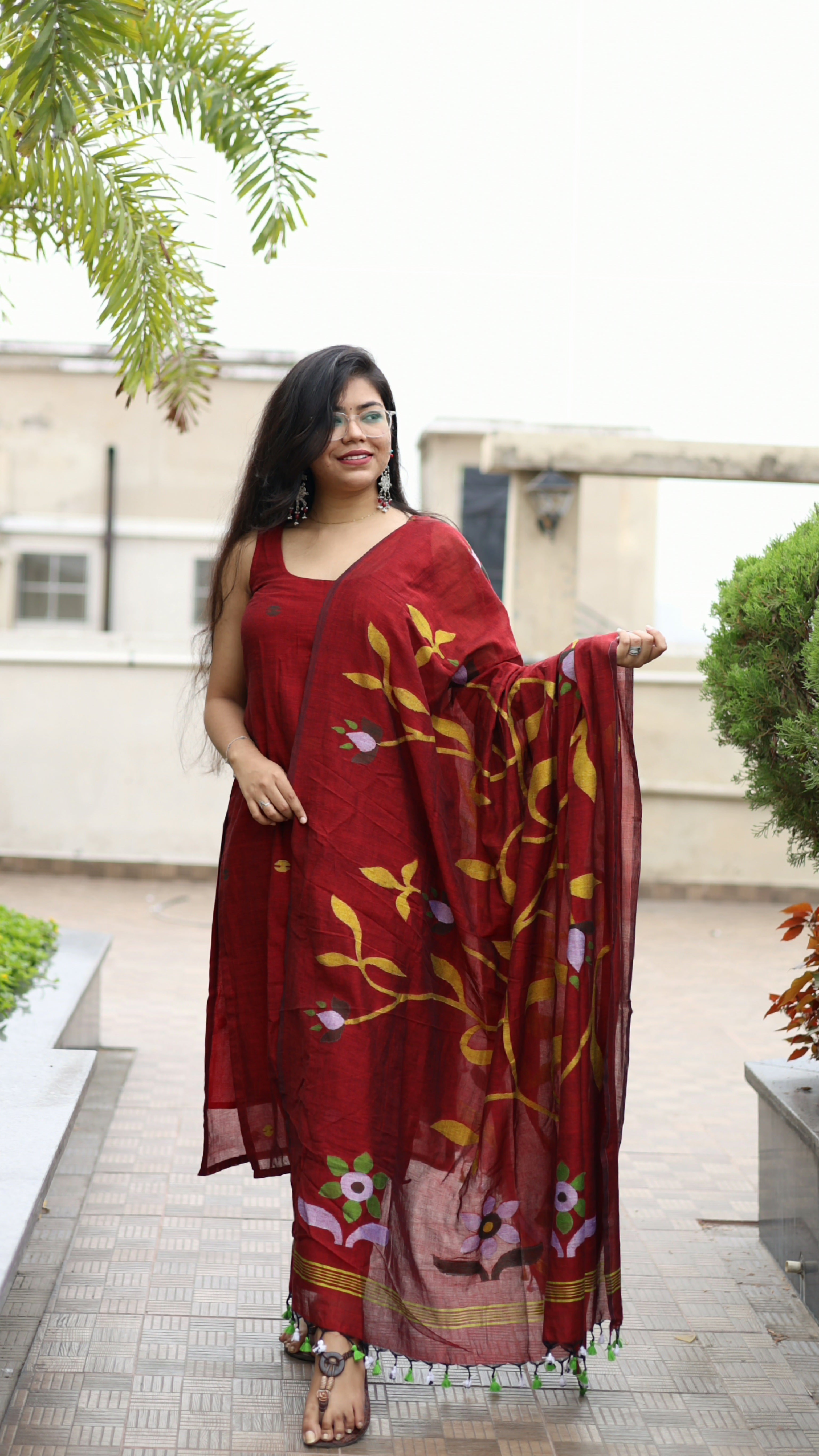 Handloom "Lata" Jamdani Suit Set
