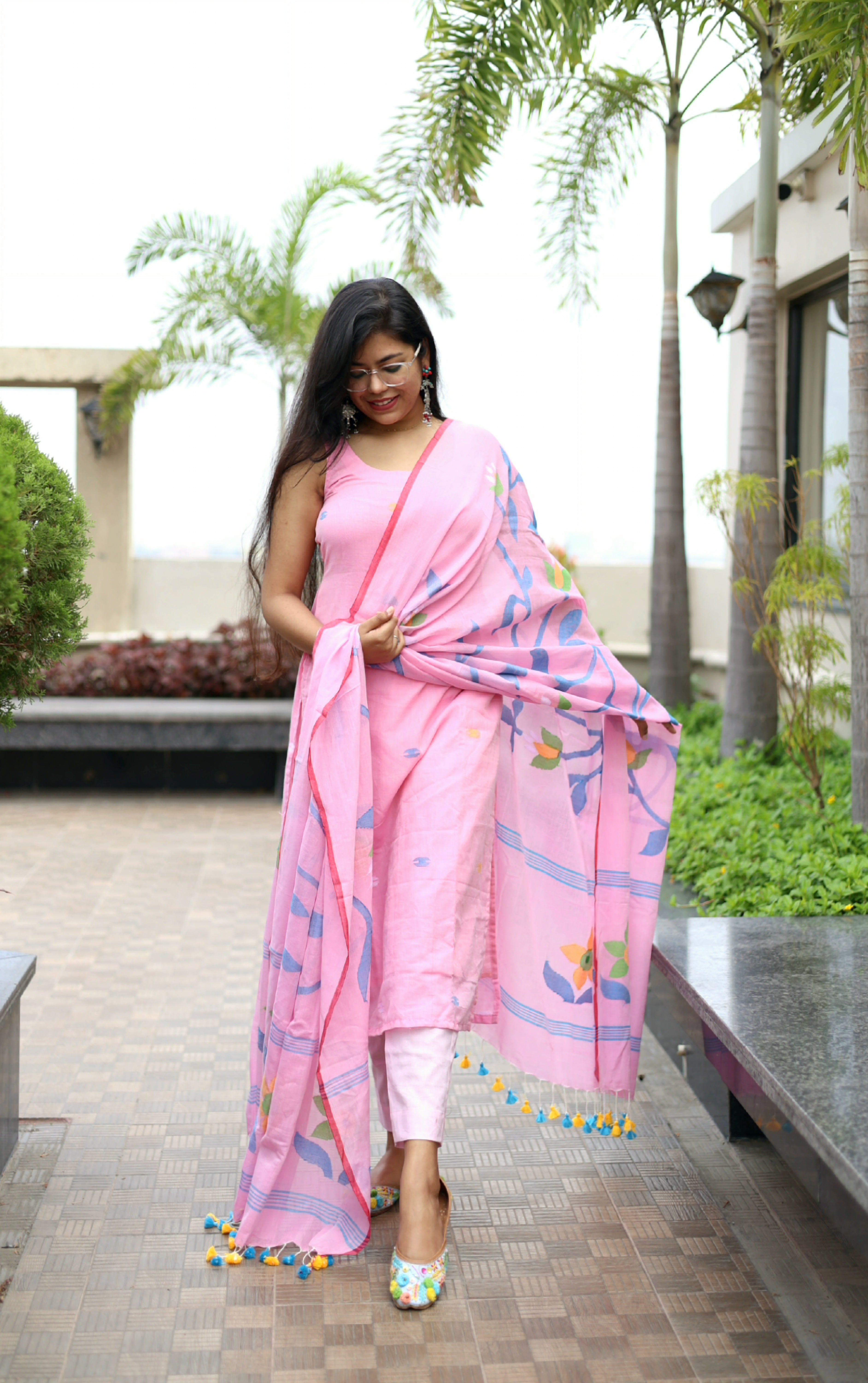 Handloom "Lata" Jamdani Suit Set