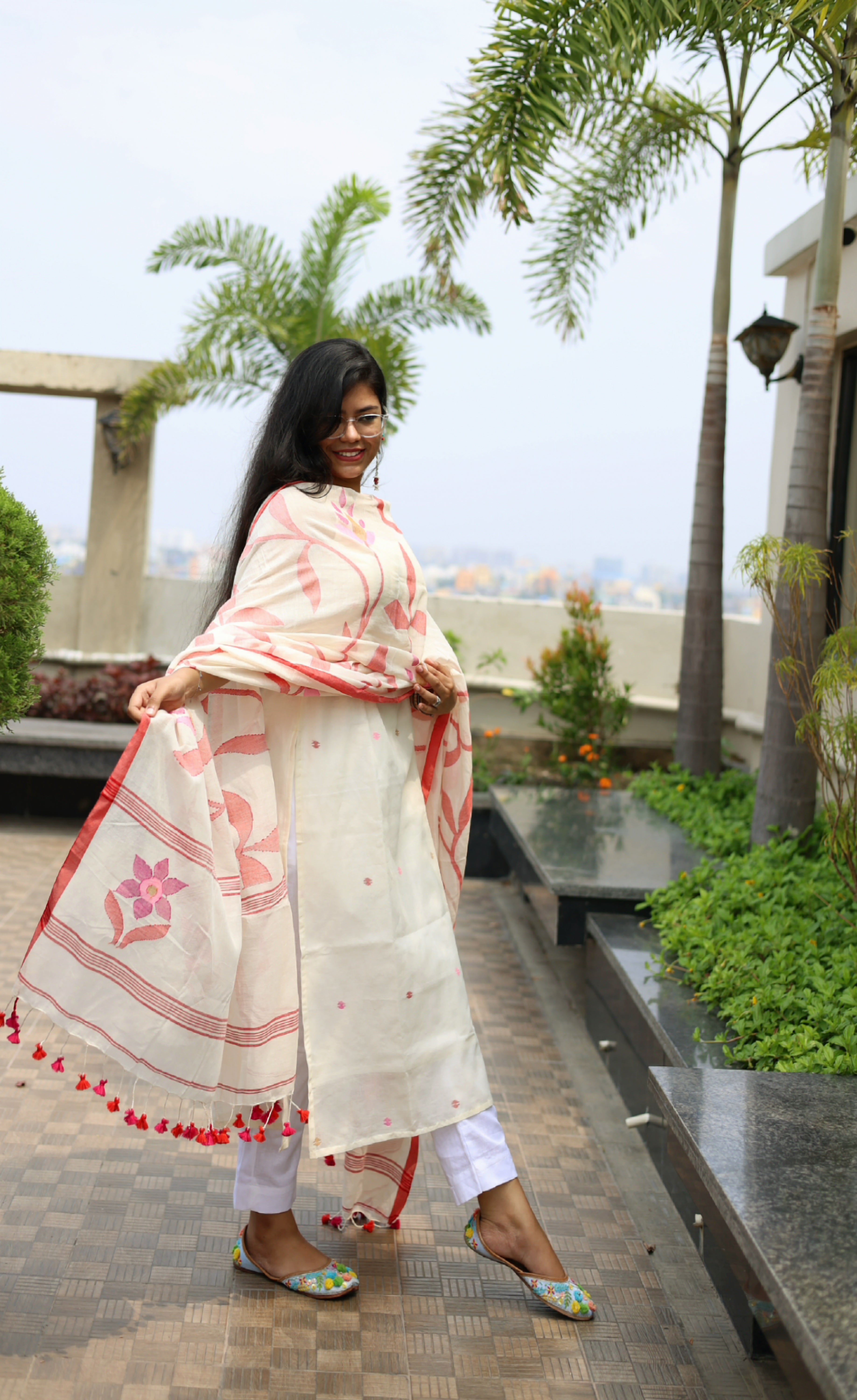 Handloom "Lata" Jamdani Suit Set