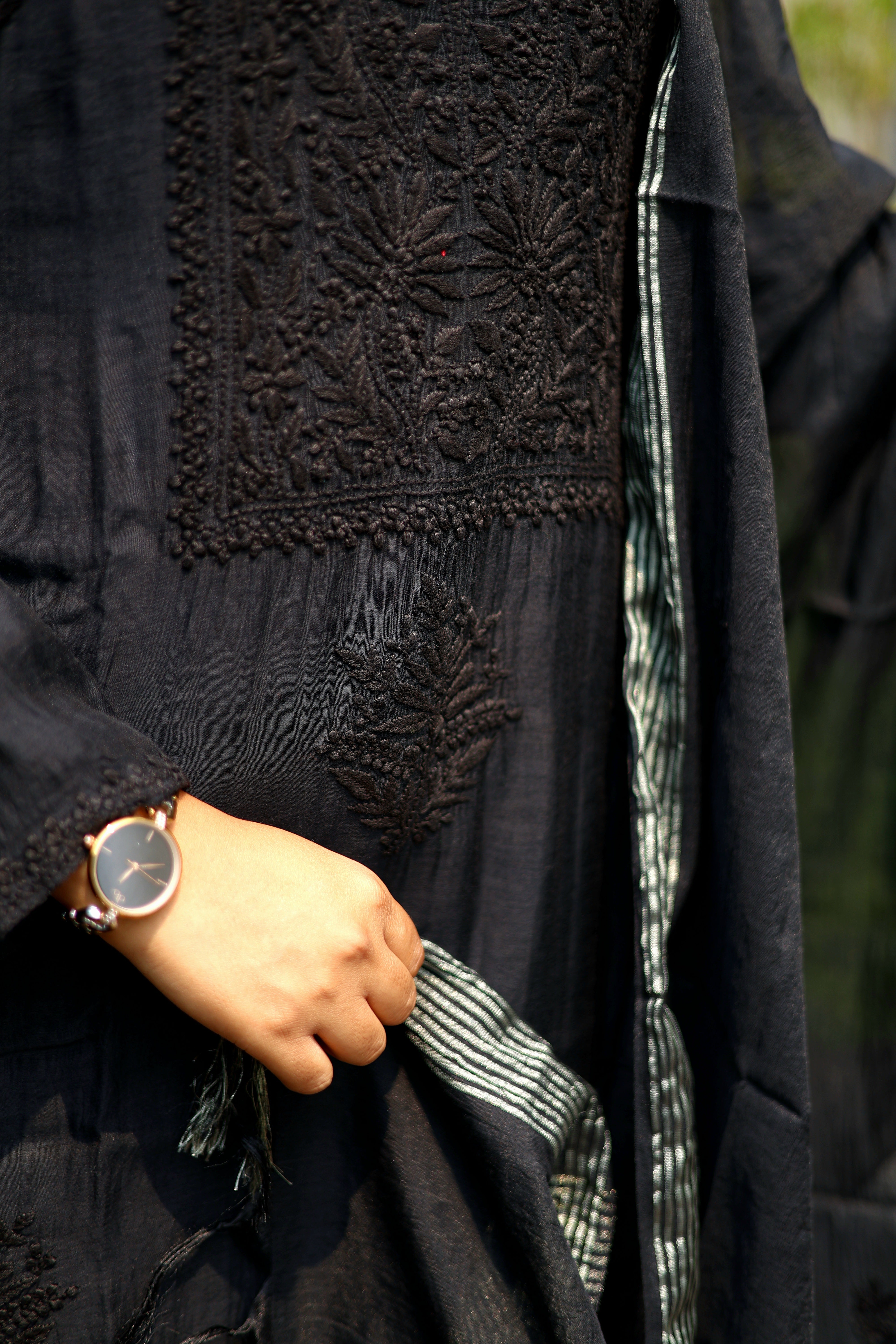 Mul-Chanderi Chikankari Suit Set