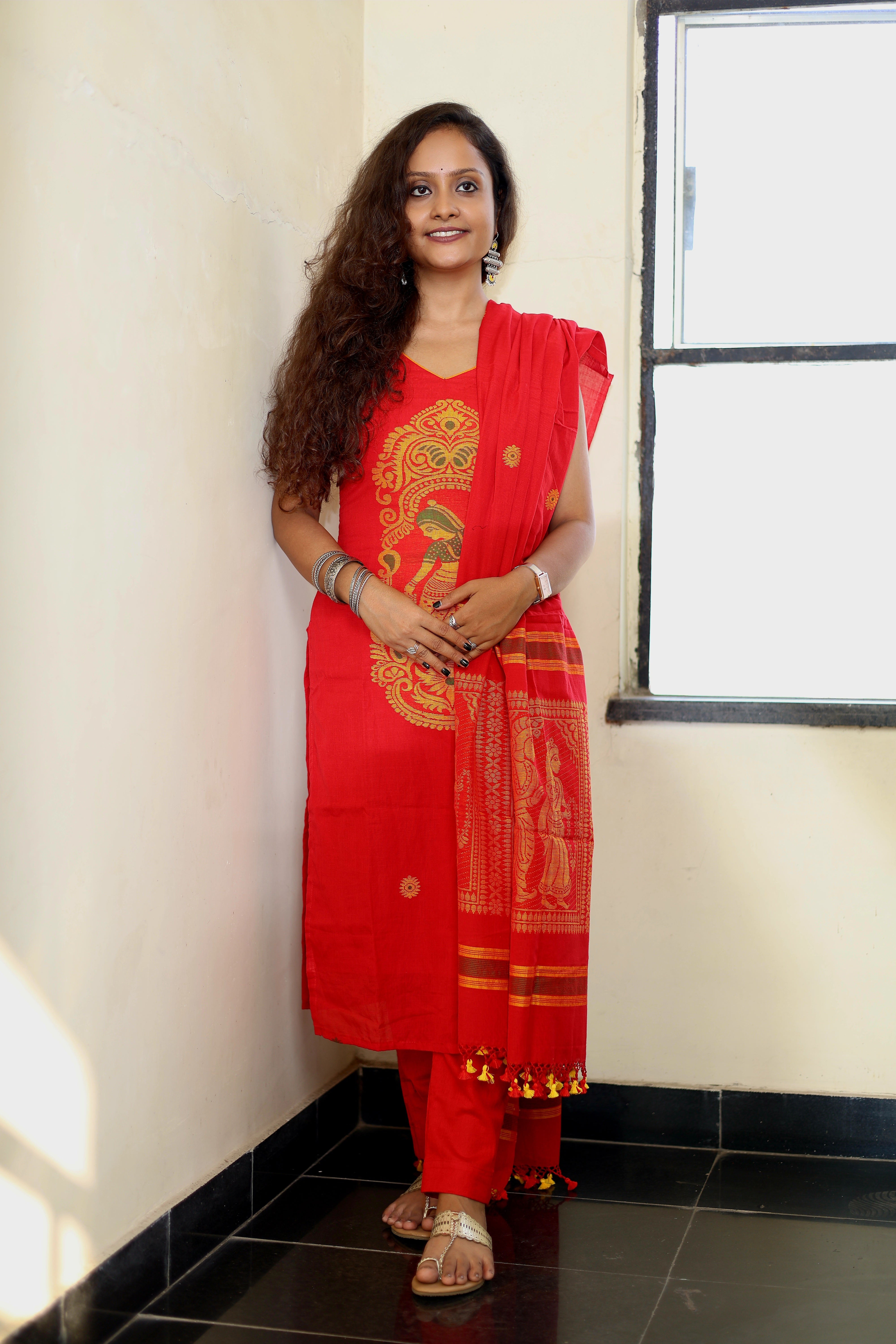 Jamdani Baluchari Suit Set