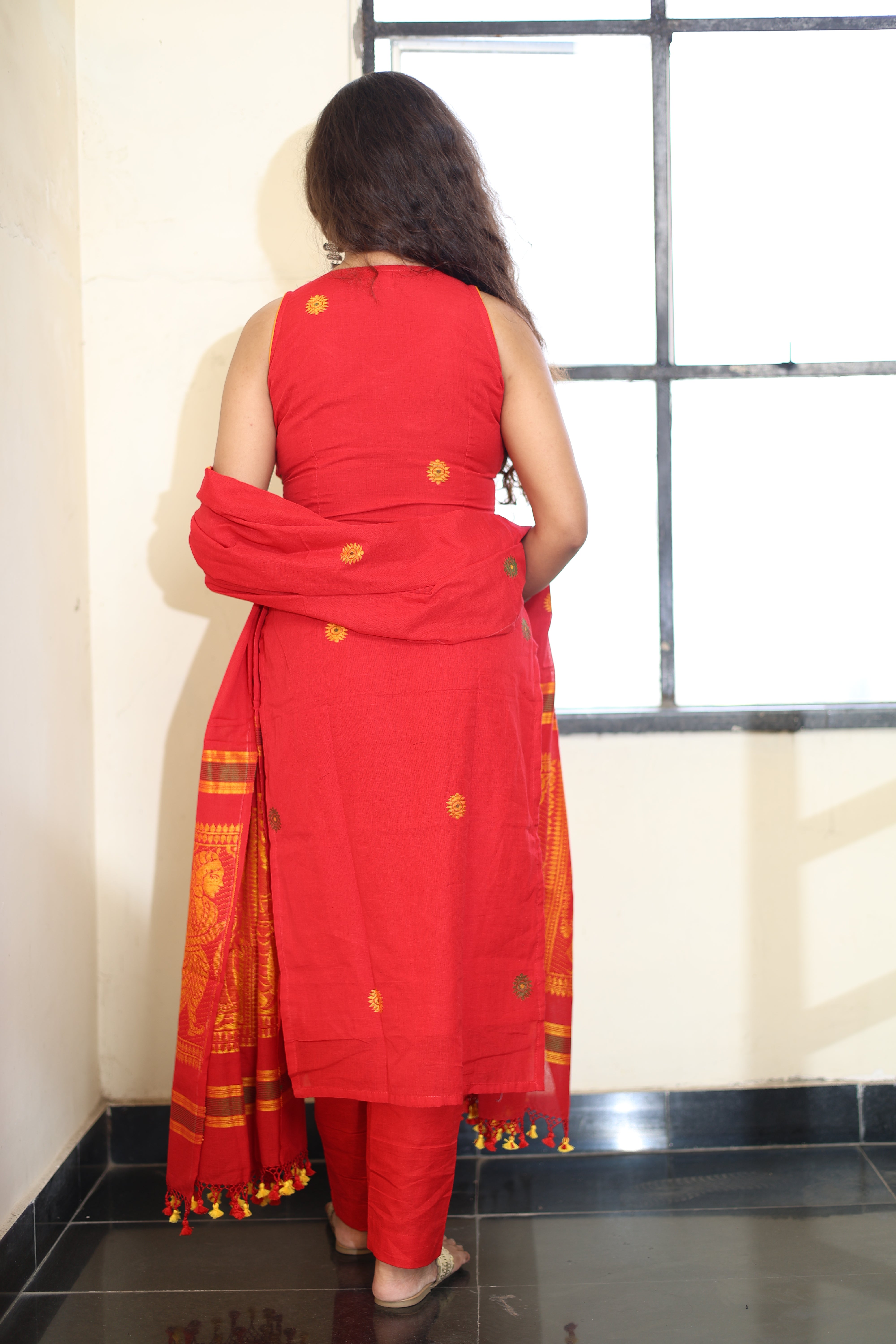 Jamdani Baluchari Suit Set