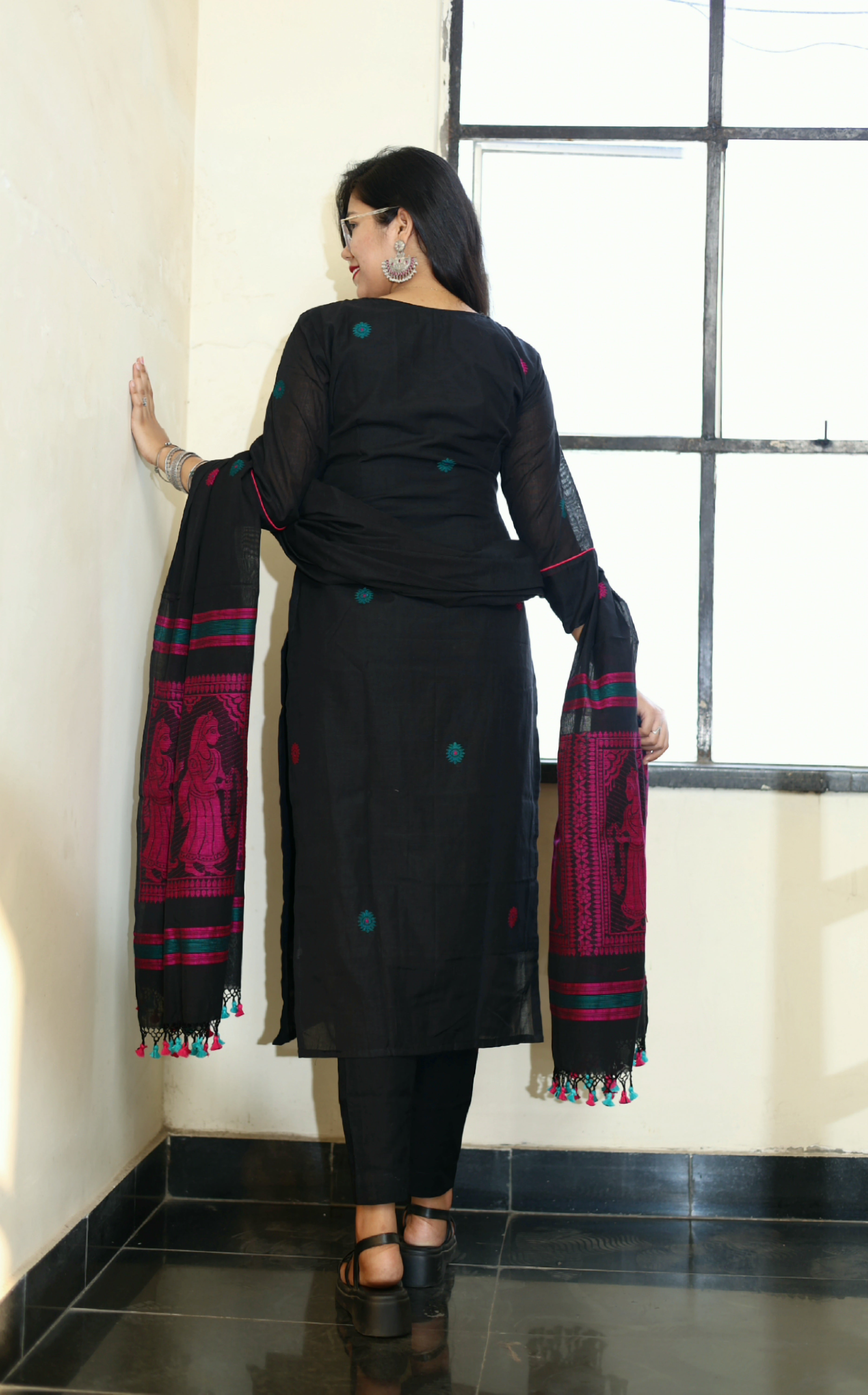 Jamdani Baluchari Suit Set