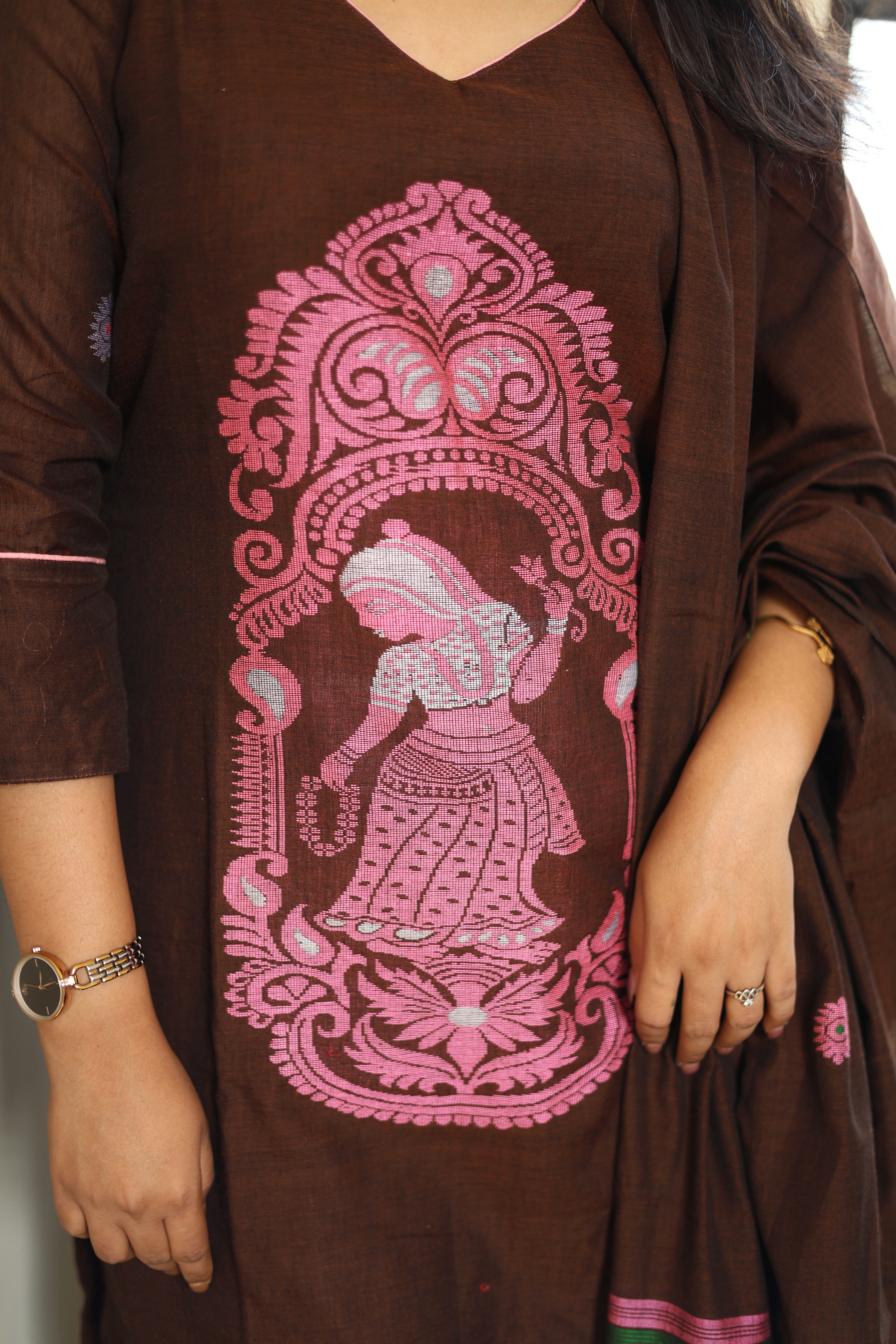 Jamdani Baluchari Suit Set