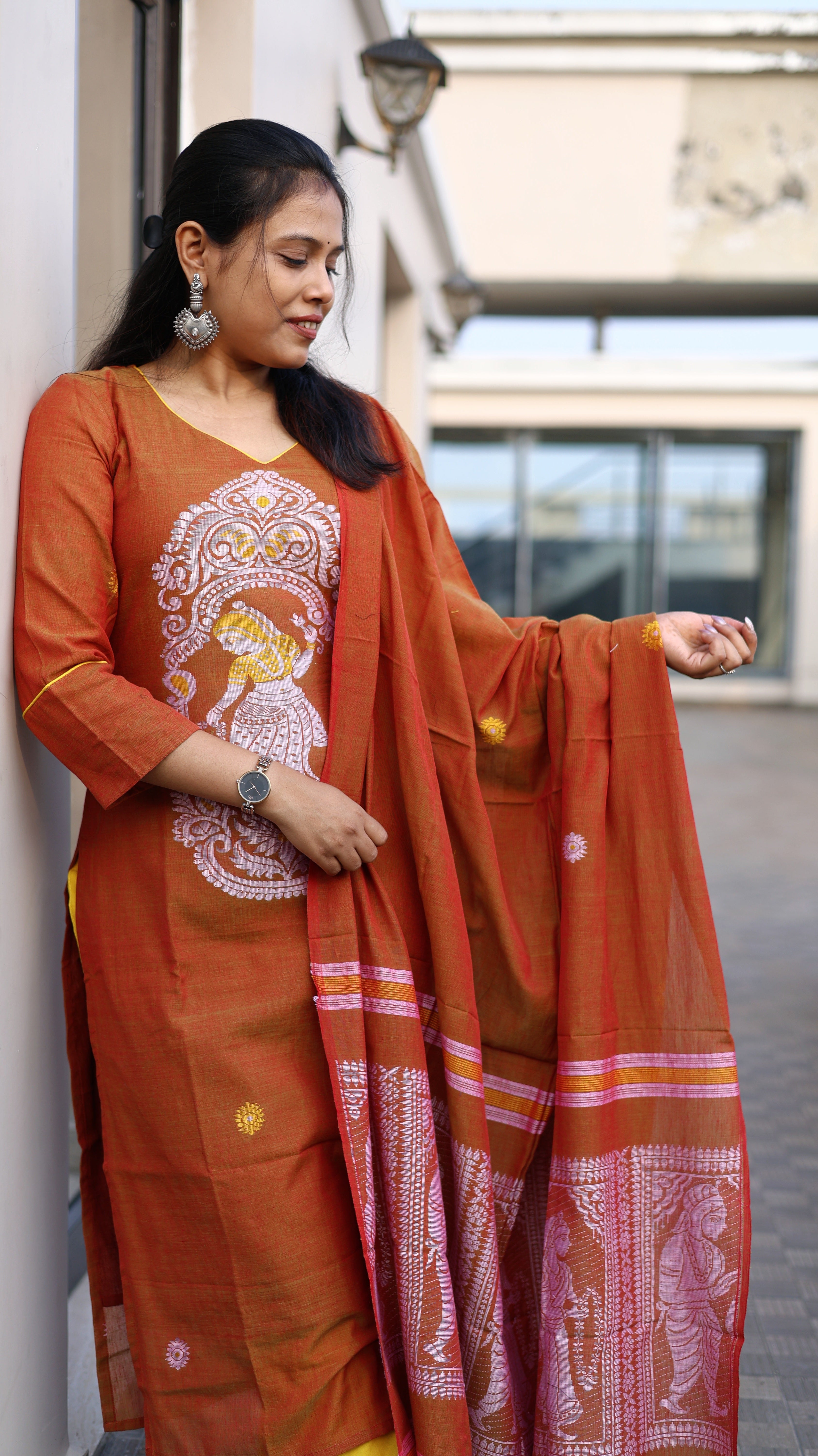 Jamdani Baluchari Suit Set