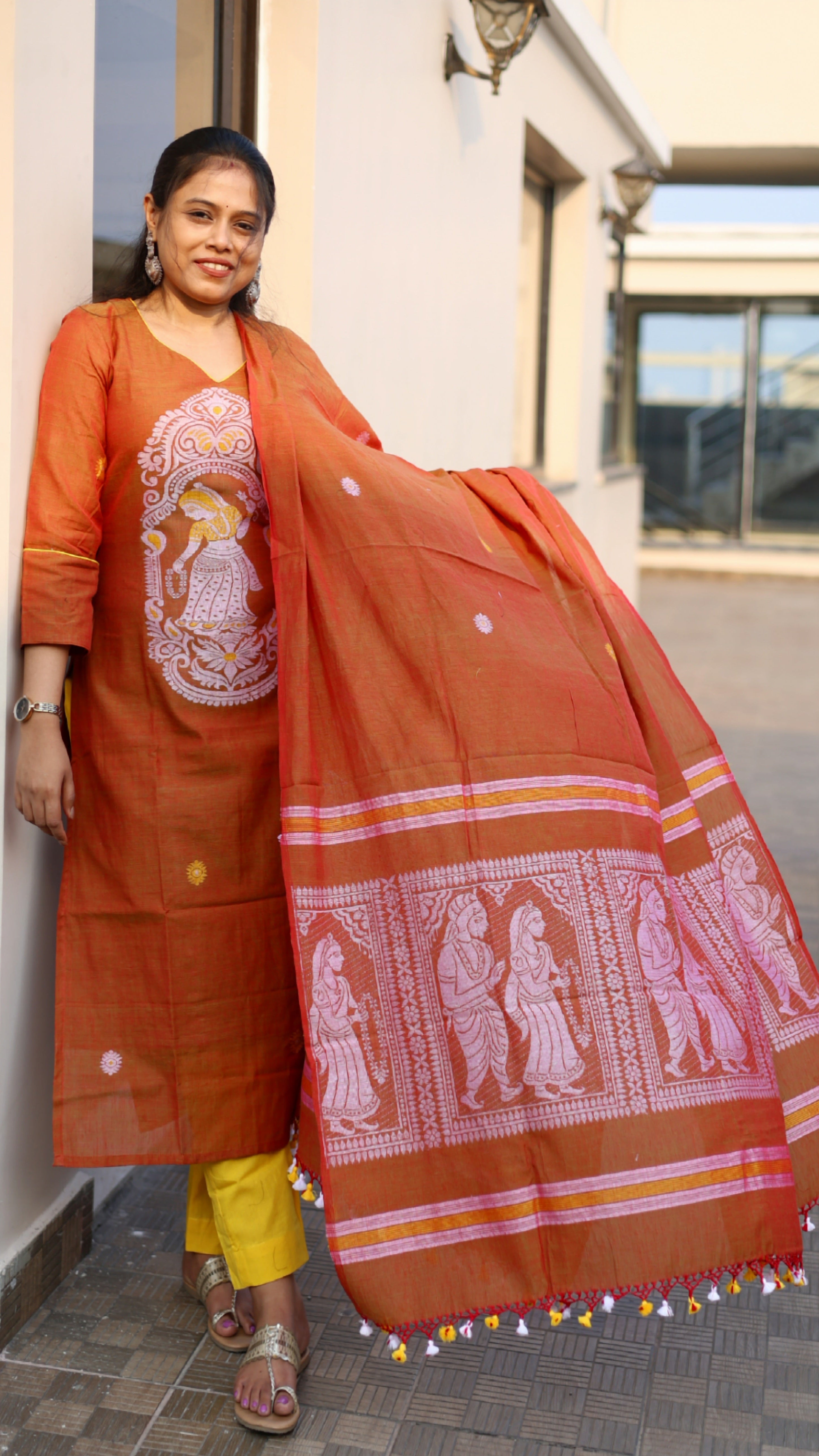 Jamdani Baluchari Suit Set