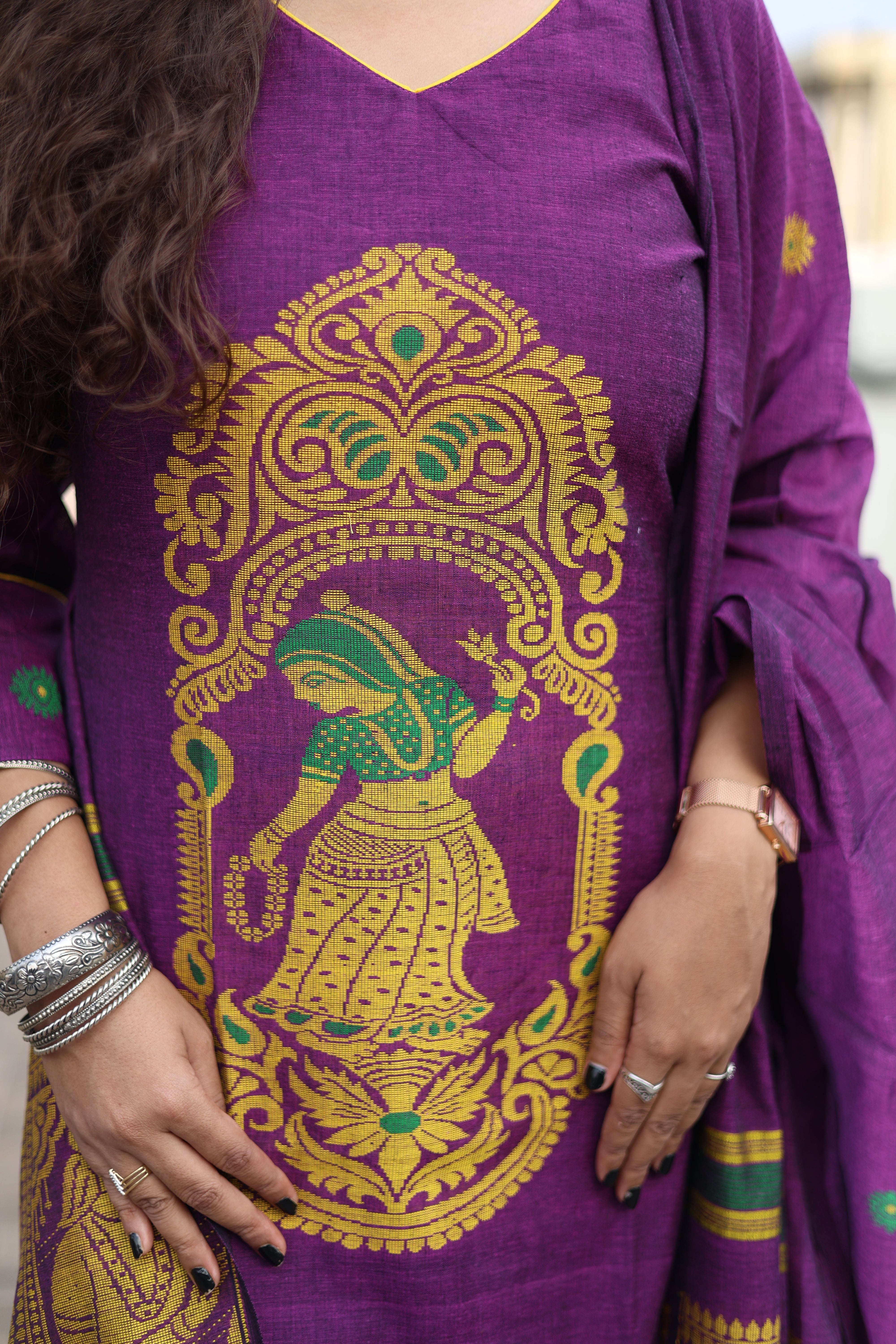 Jamdani Baluchari Suit Set