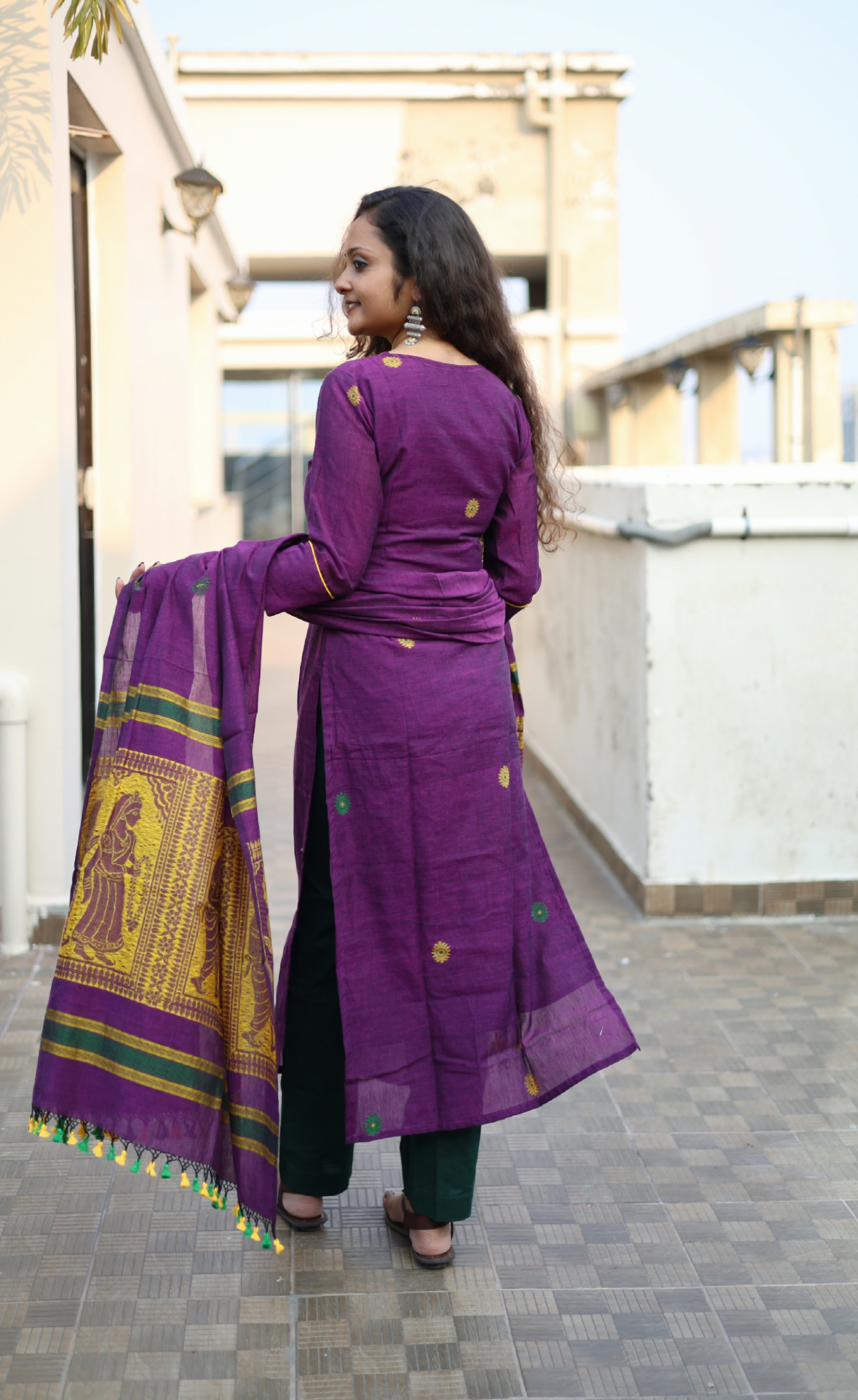 Jamdani Baluchari Suit Set