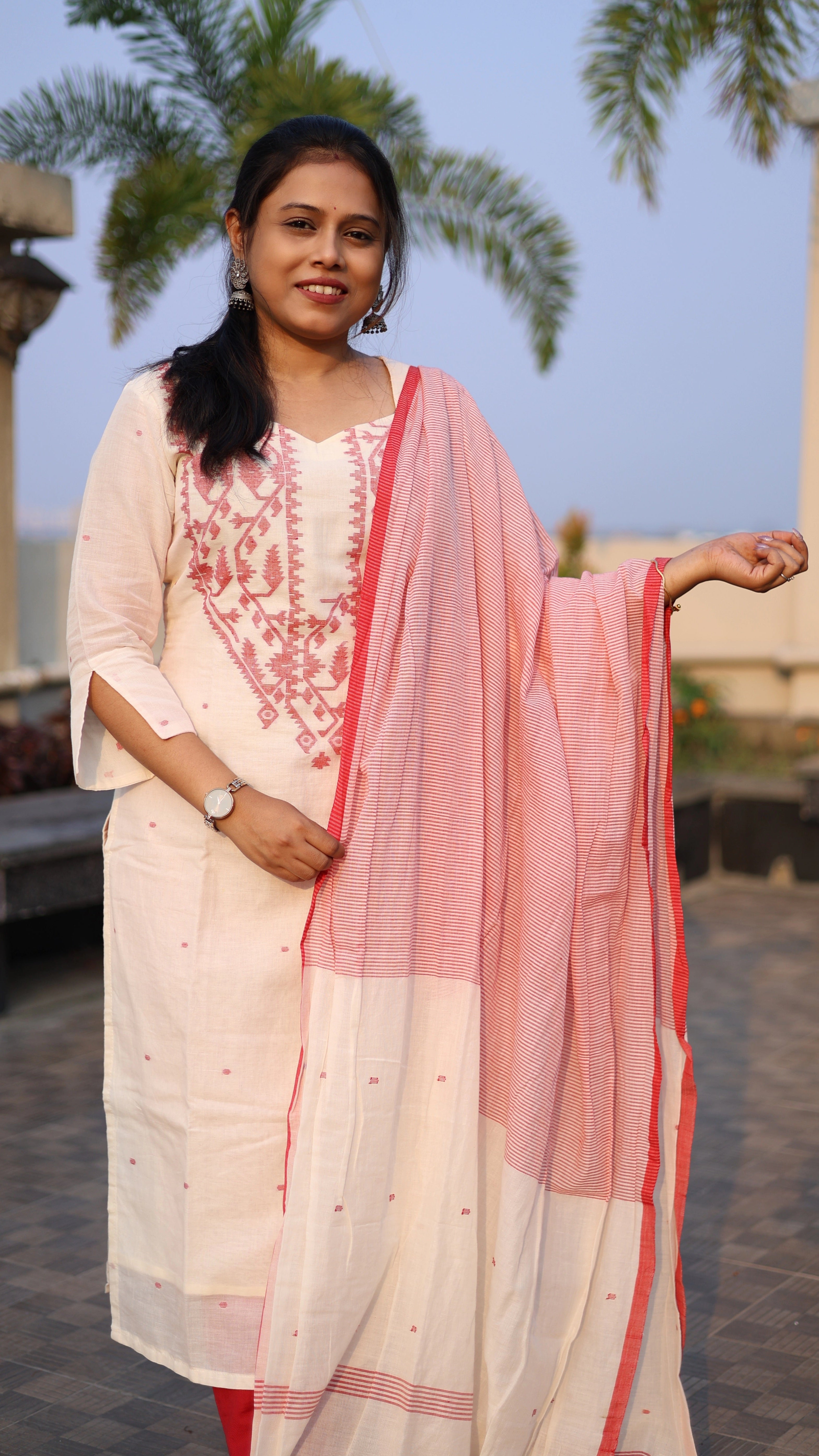 Handloom "REKHA" Jamdani Suit Set
