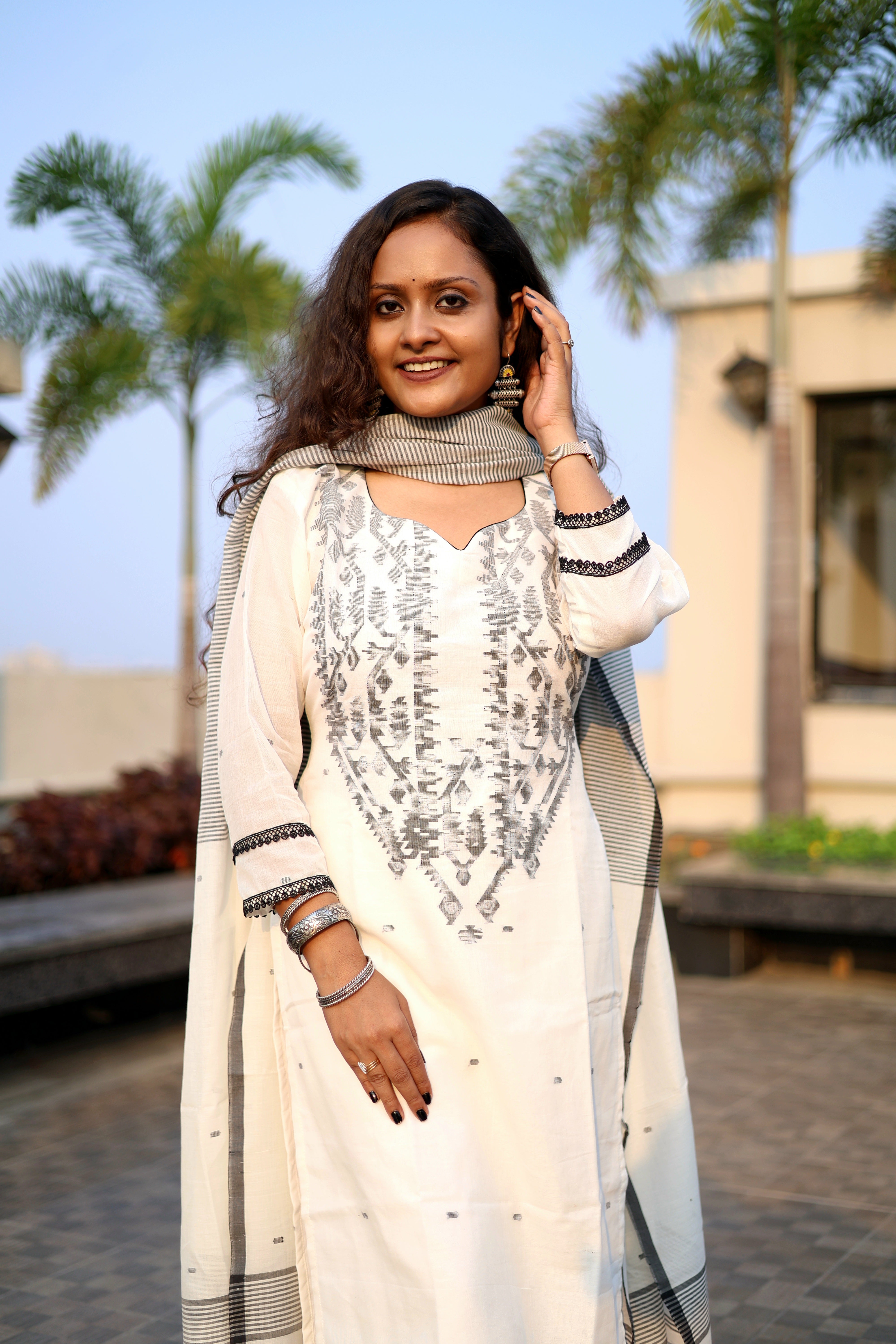 Handloom "REKHA" Jamdani Suit Set
