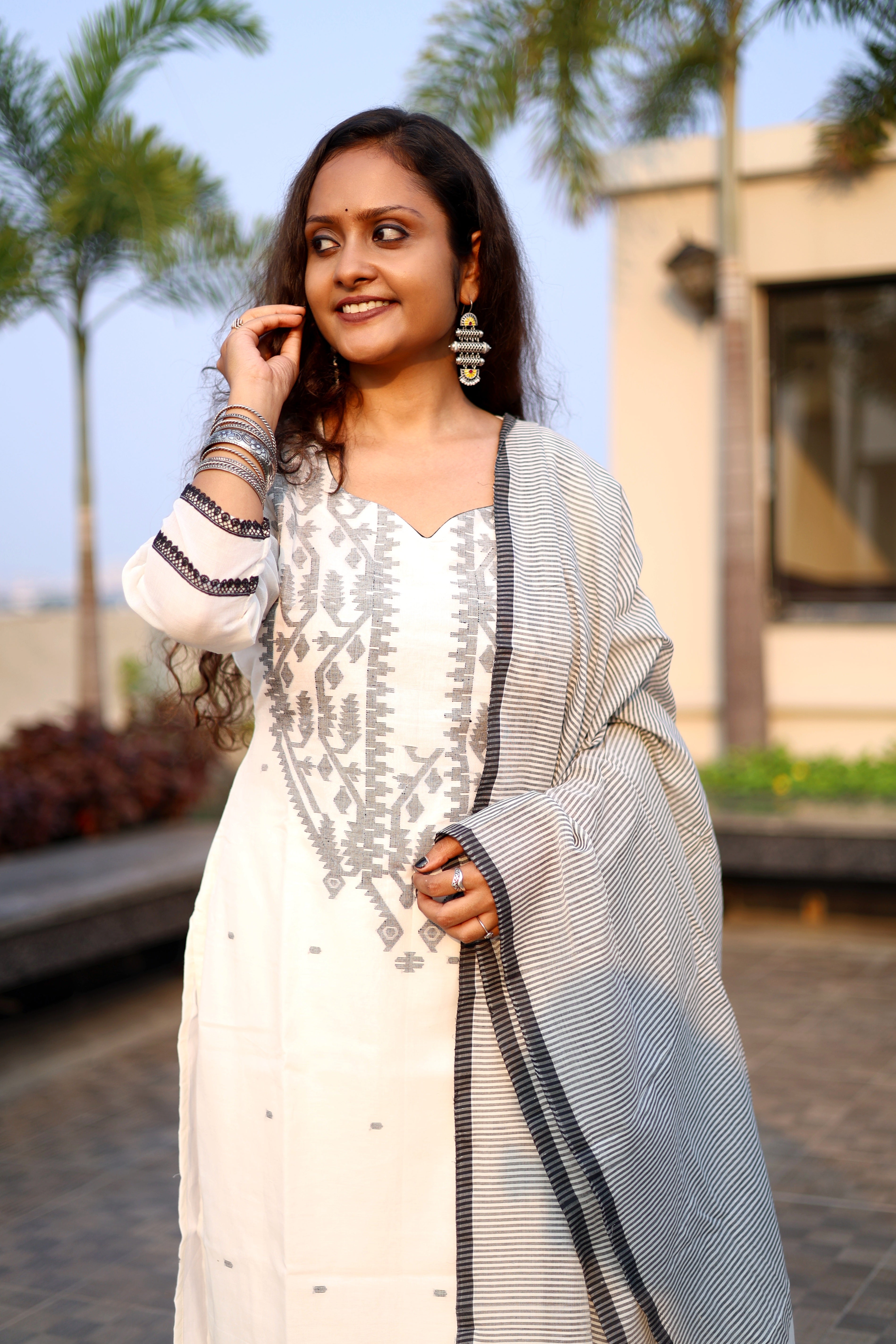Handloom "REKHA" Jamdani Suit Set