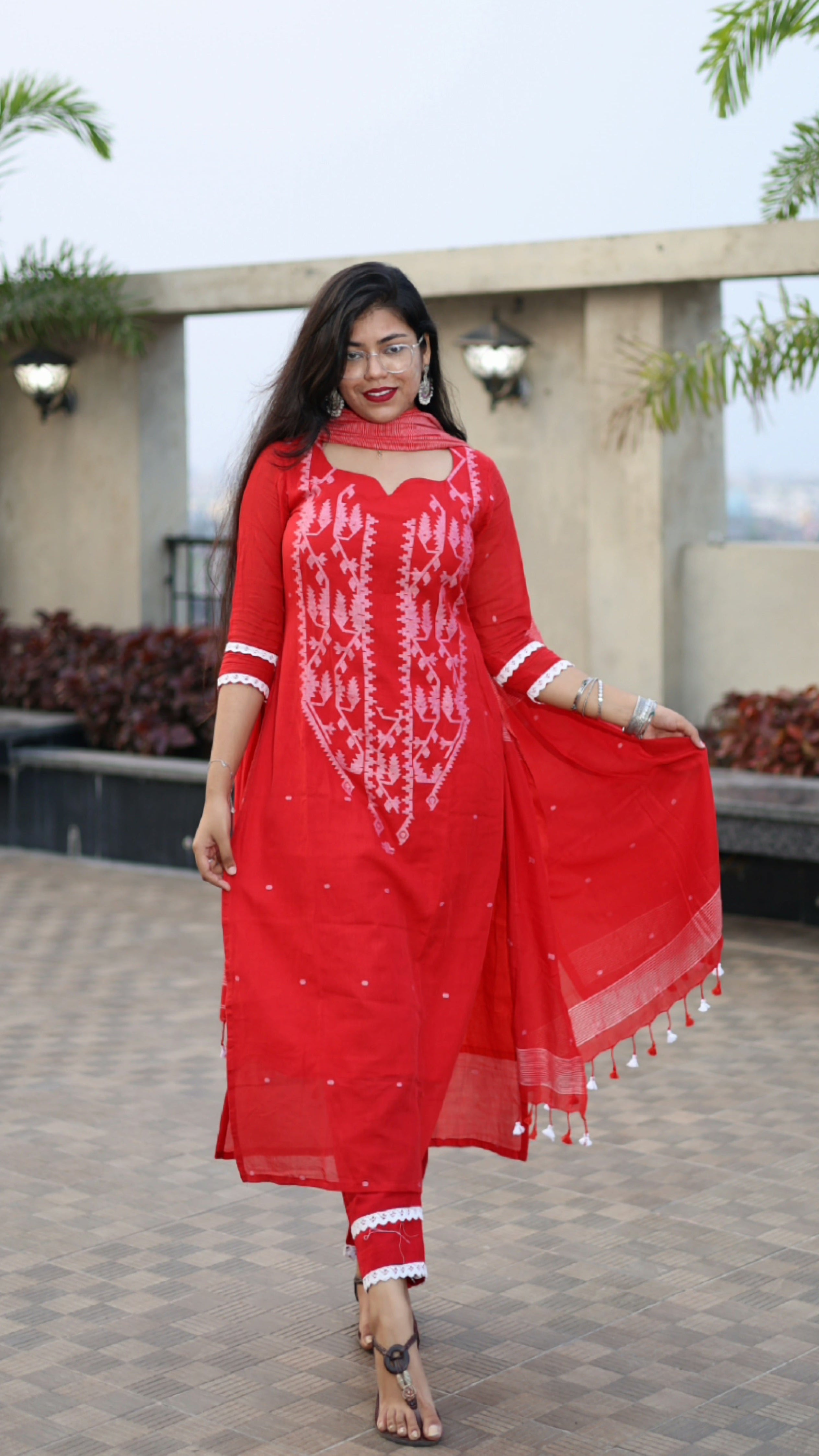 Handloom "REKHA" Jamdani Suit Set