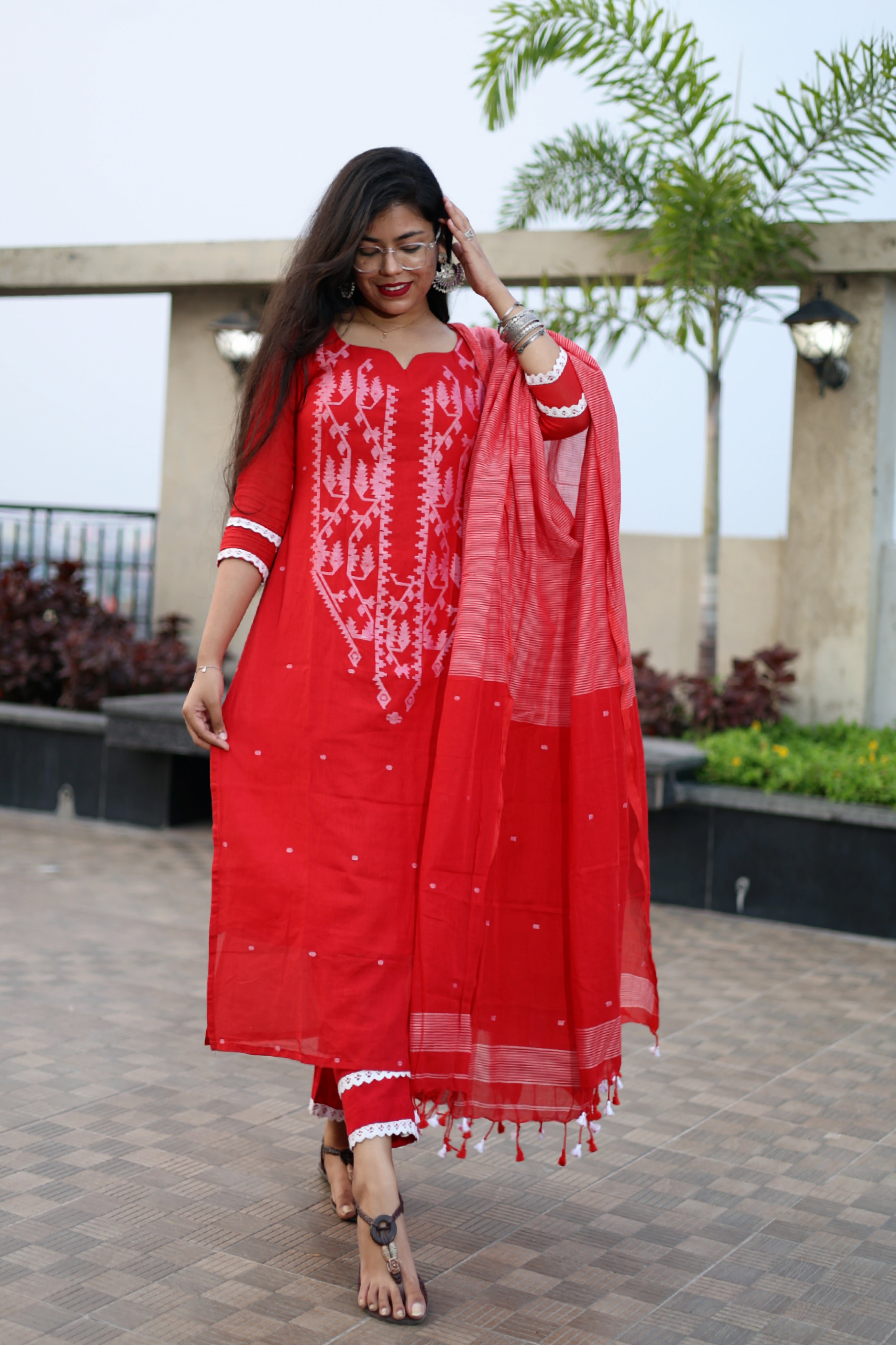 Handloom "REKHA" Jamdani Suit Set