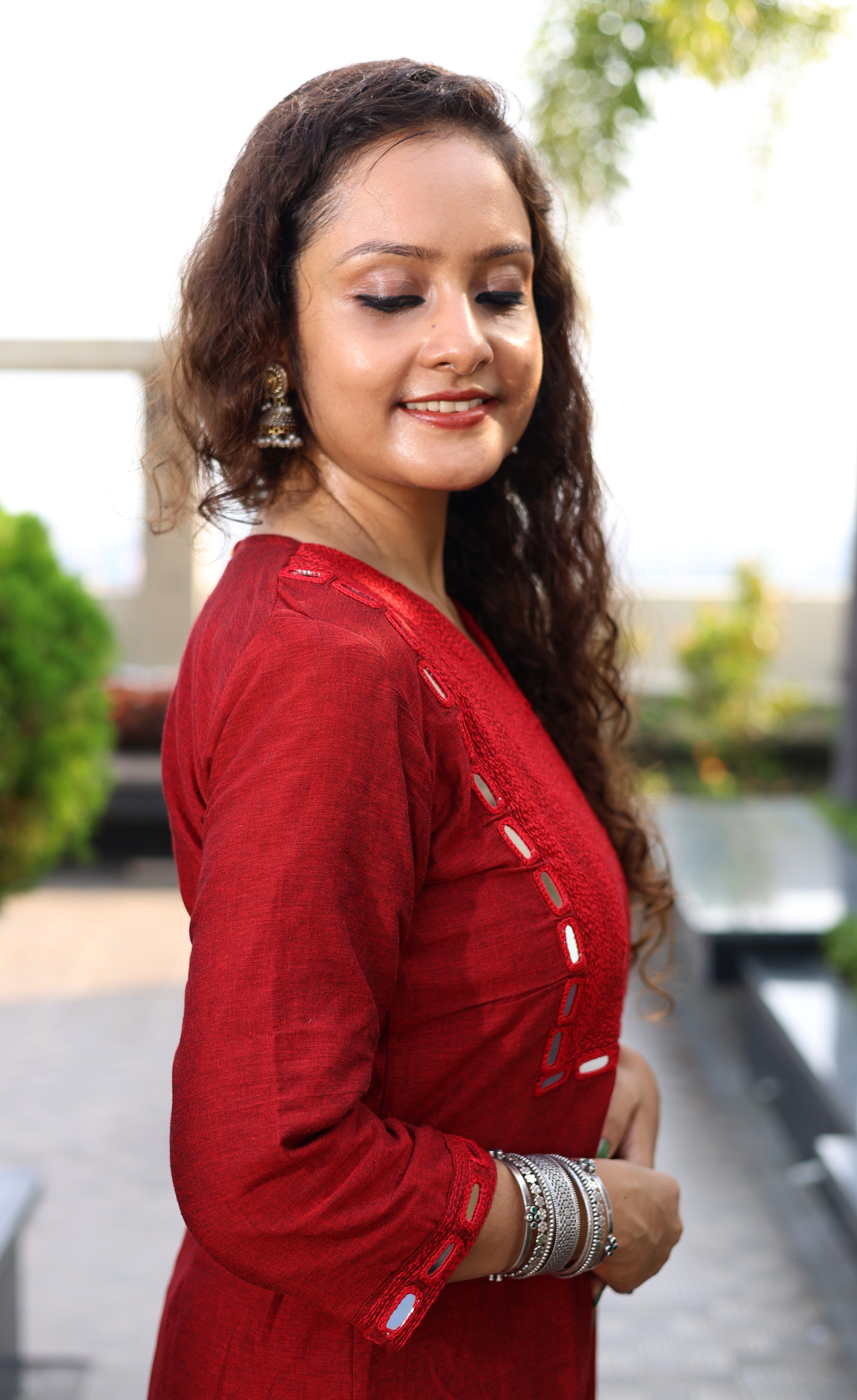 Niraa Handloom Kurta - Maroon