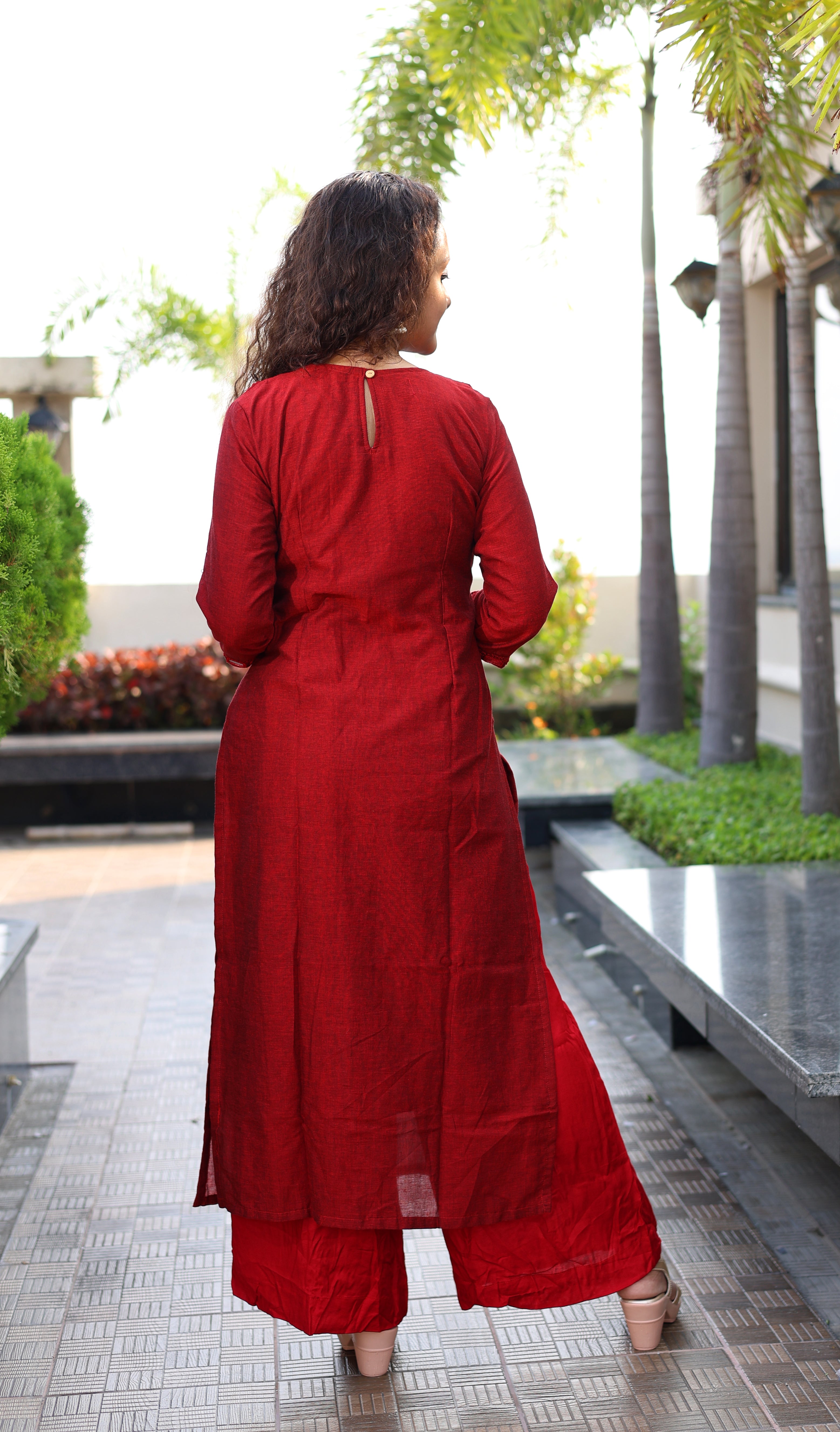 Niraa Handloom Kurta - Maroon