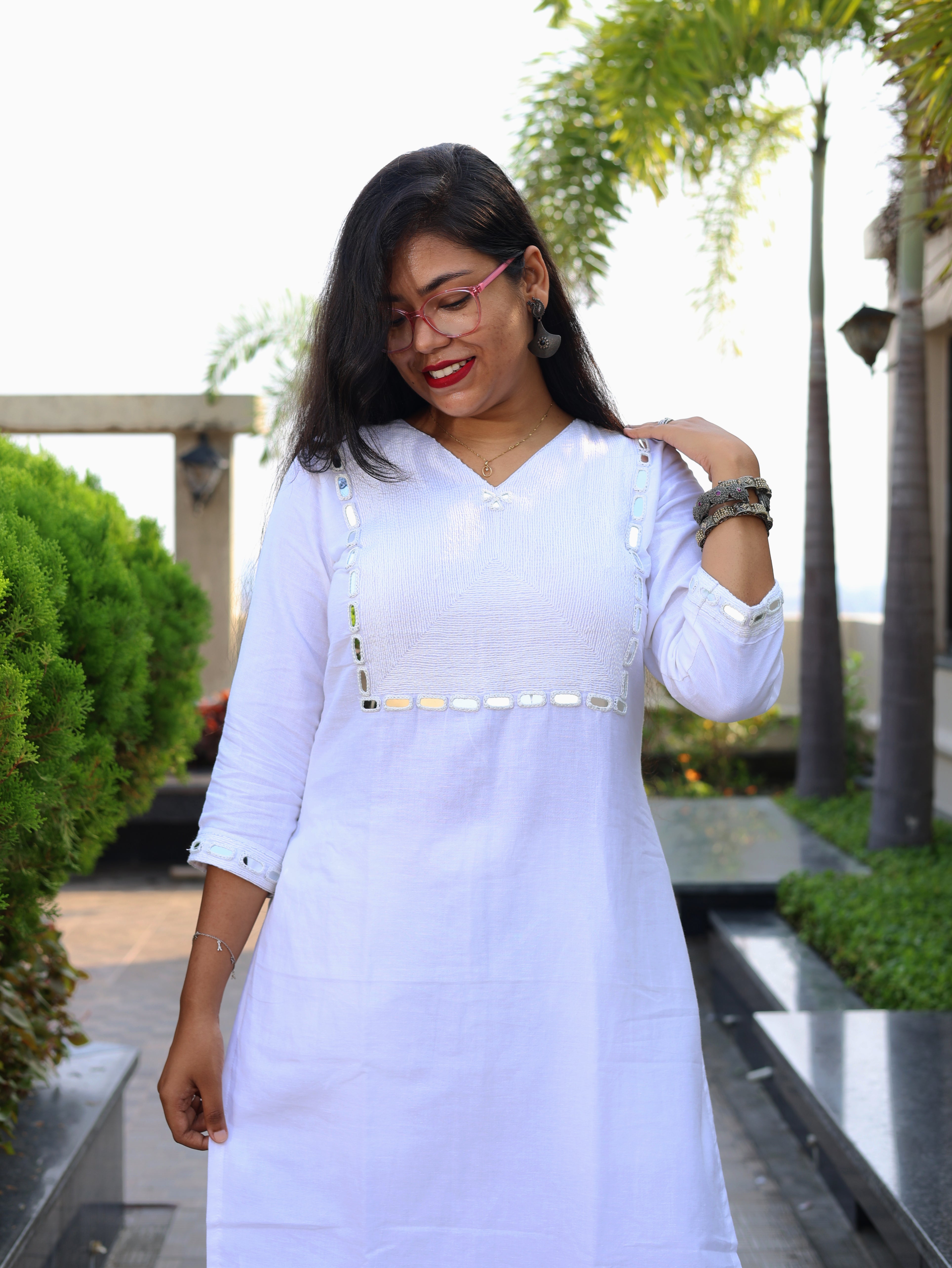 Niraa Handloom Kurta - White