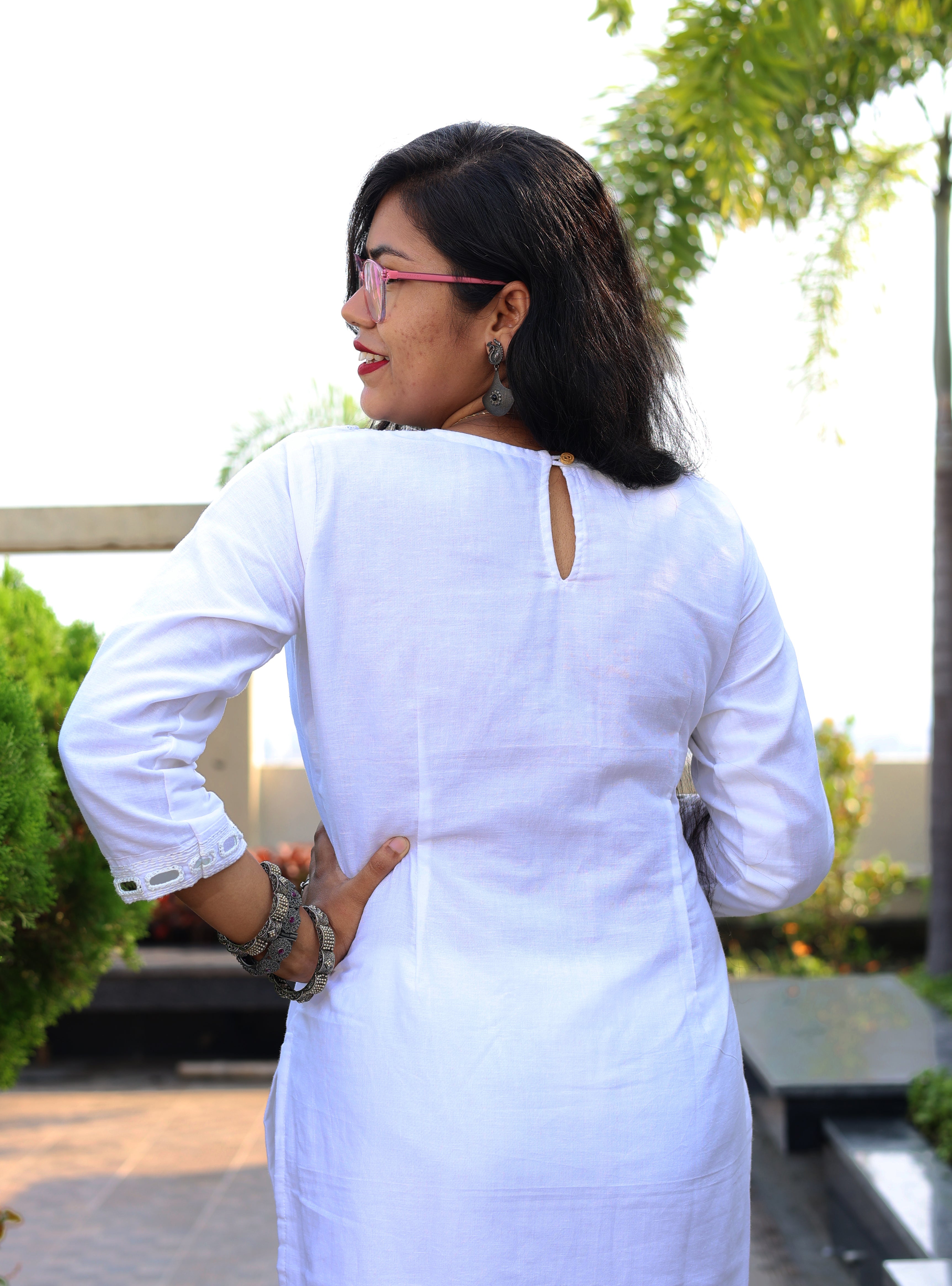 Niraa Handloom Kurta - White
