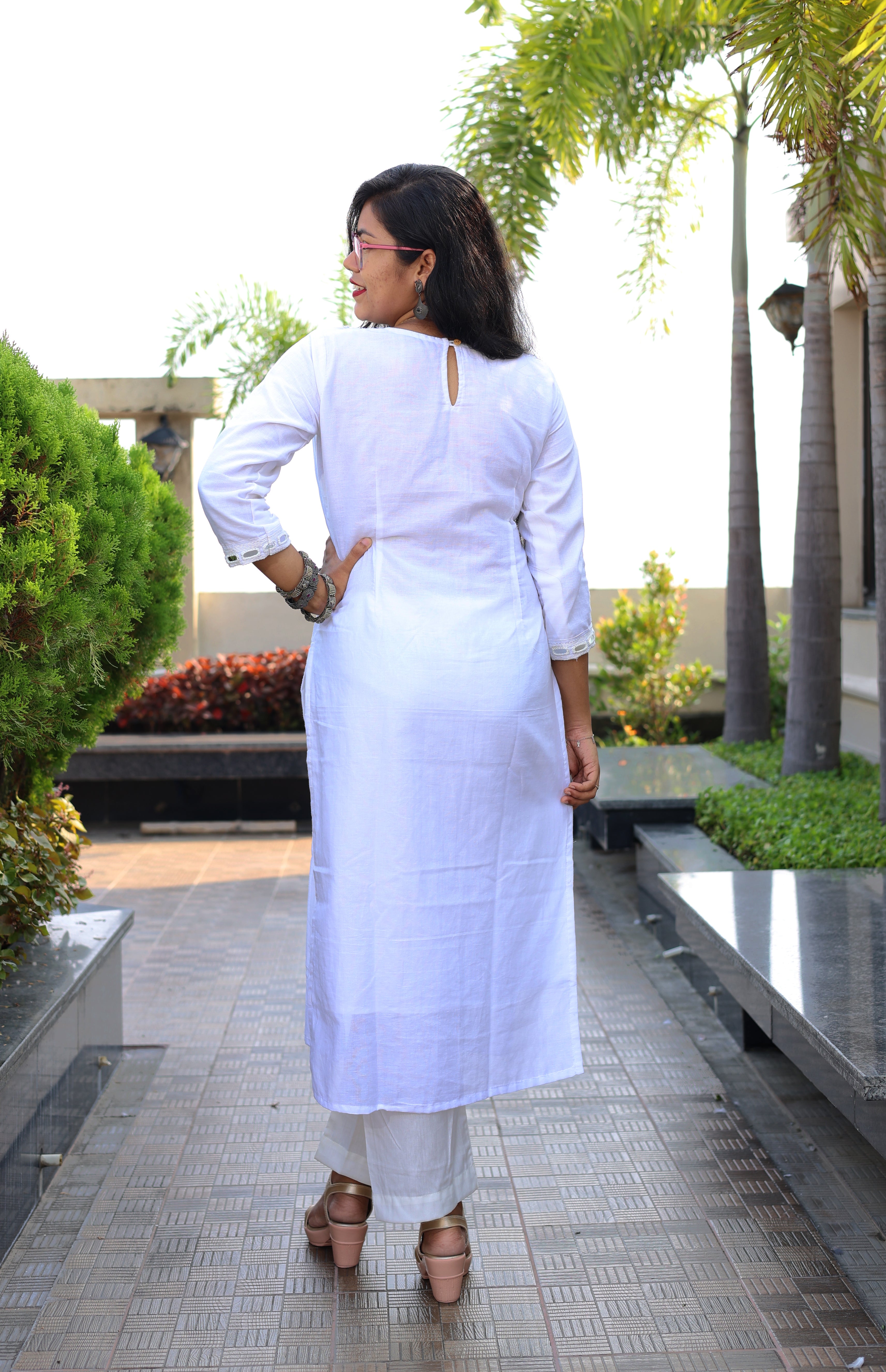 Niraa Handloom Kurta - White
