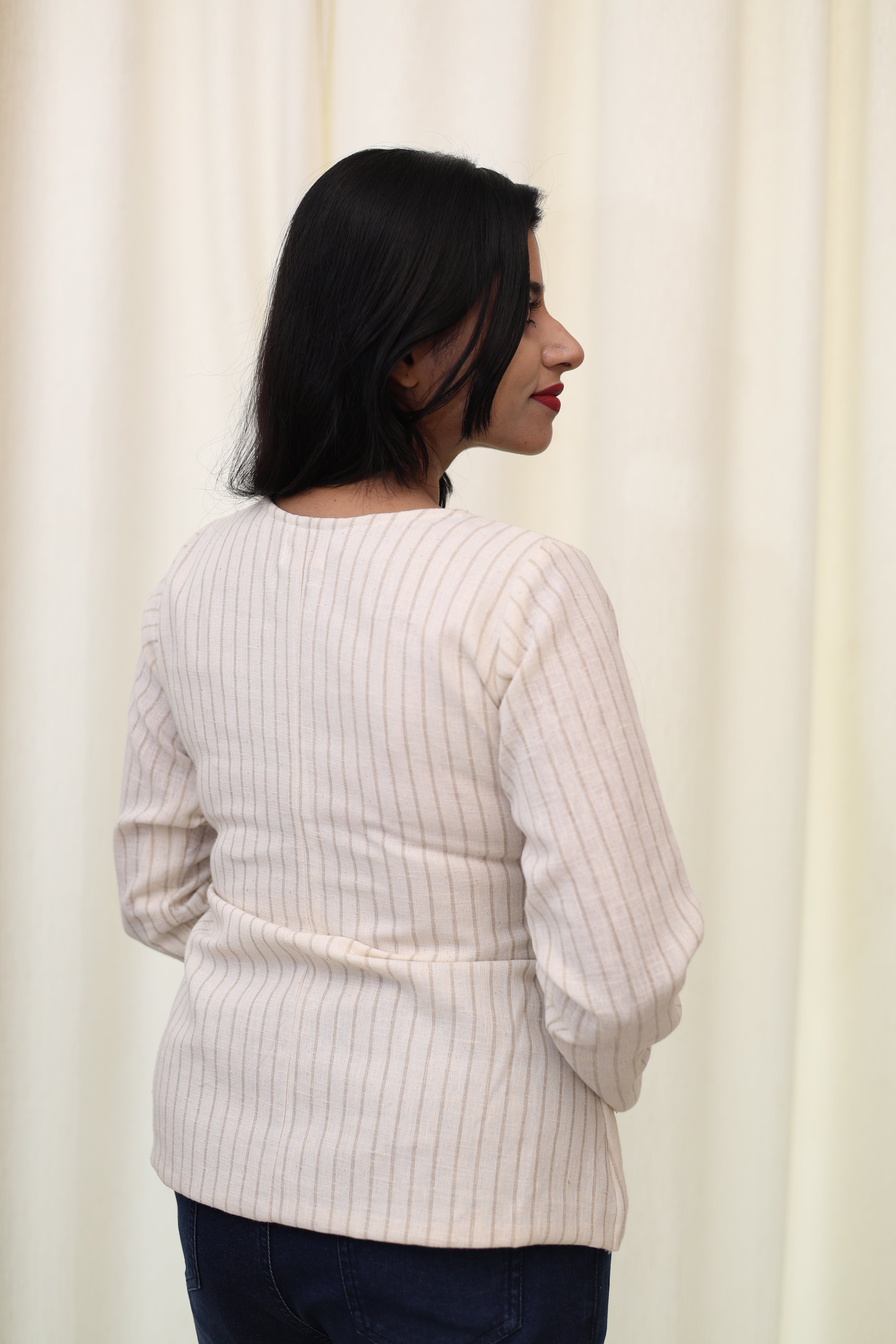Shweta Striped Khadi Top