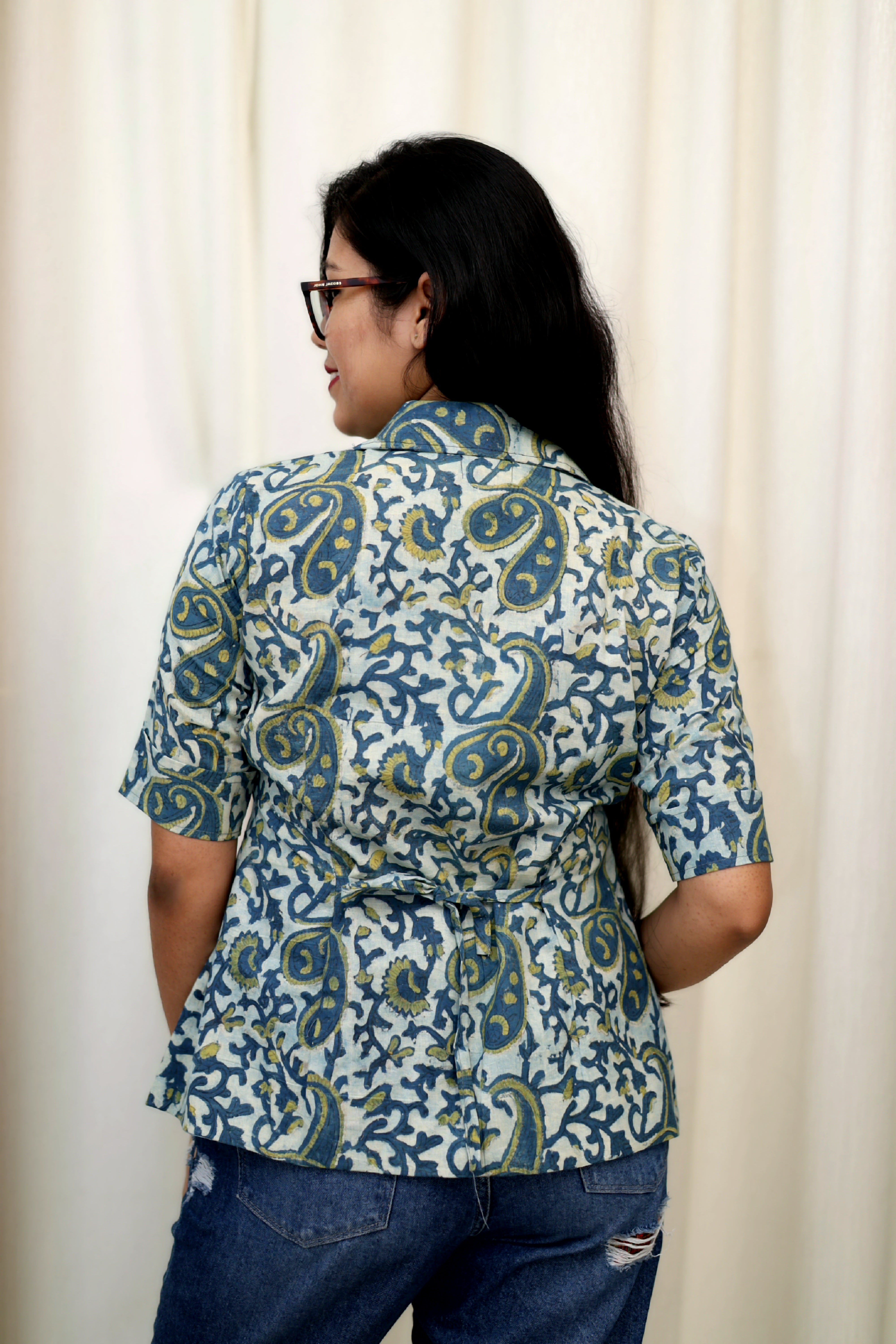VANYA Ajrakh paisley mulmul cotton top