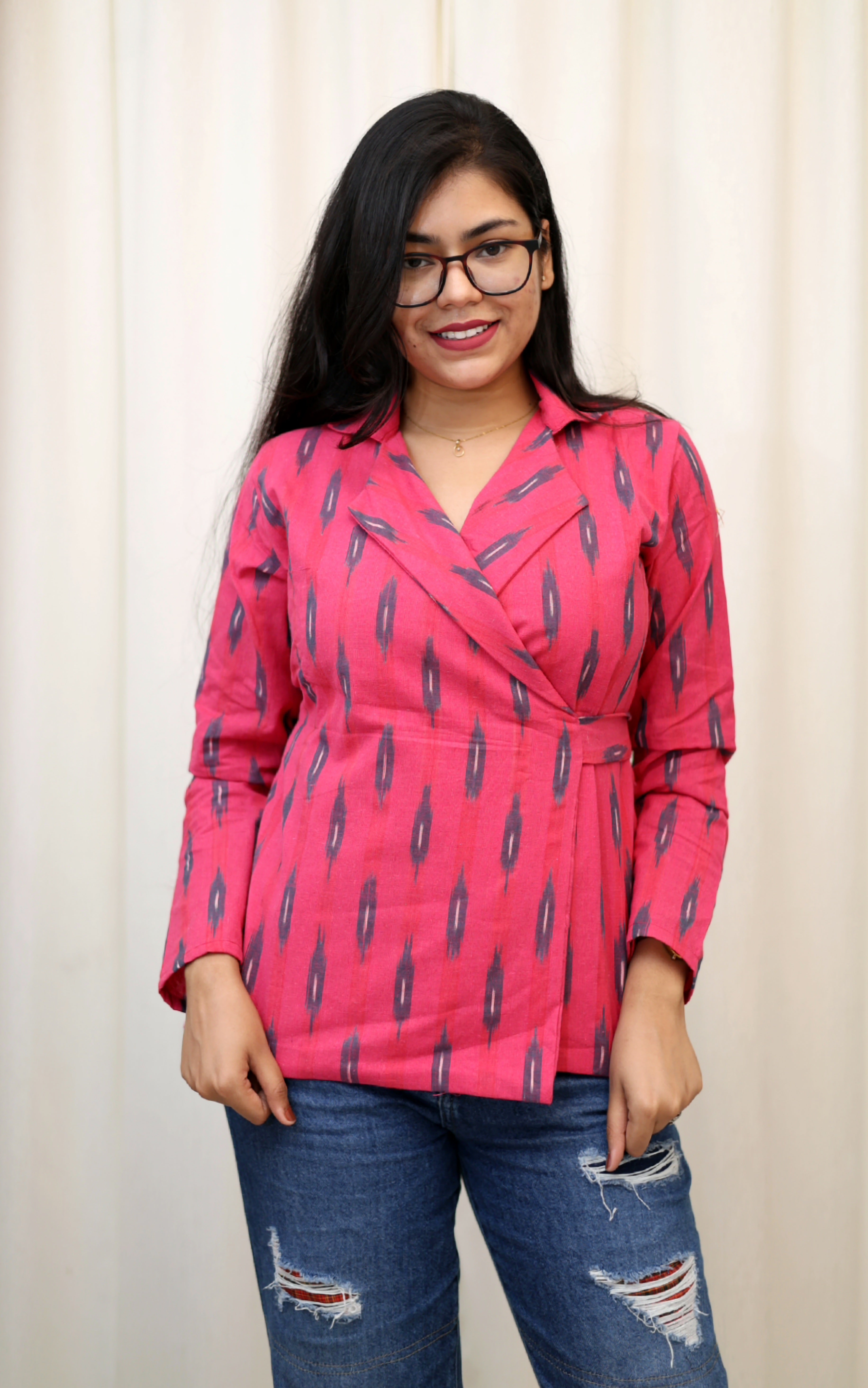 Ikkat Wrap Top