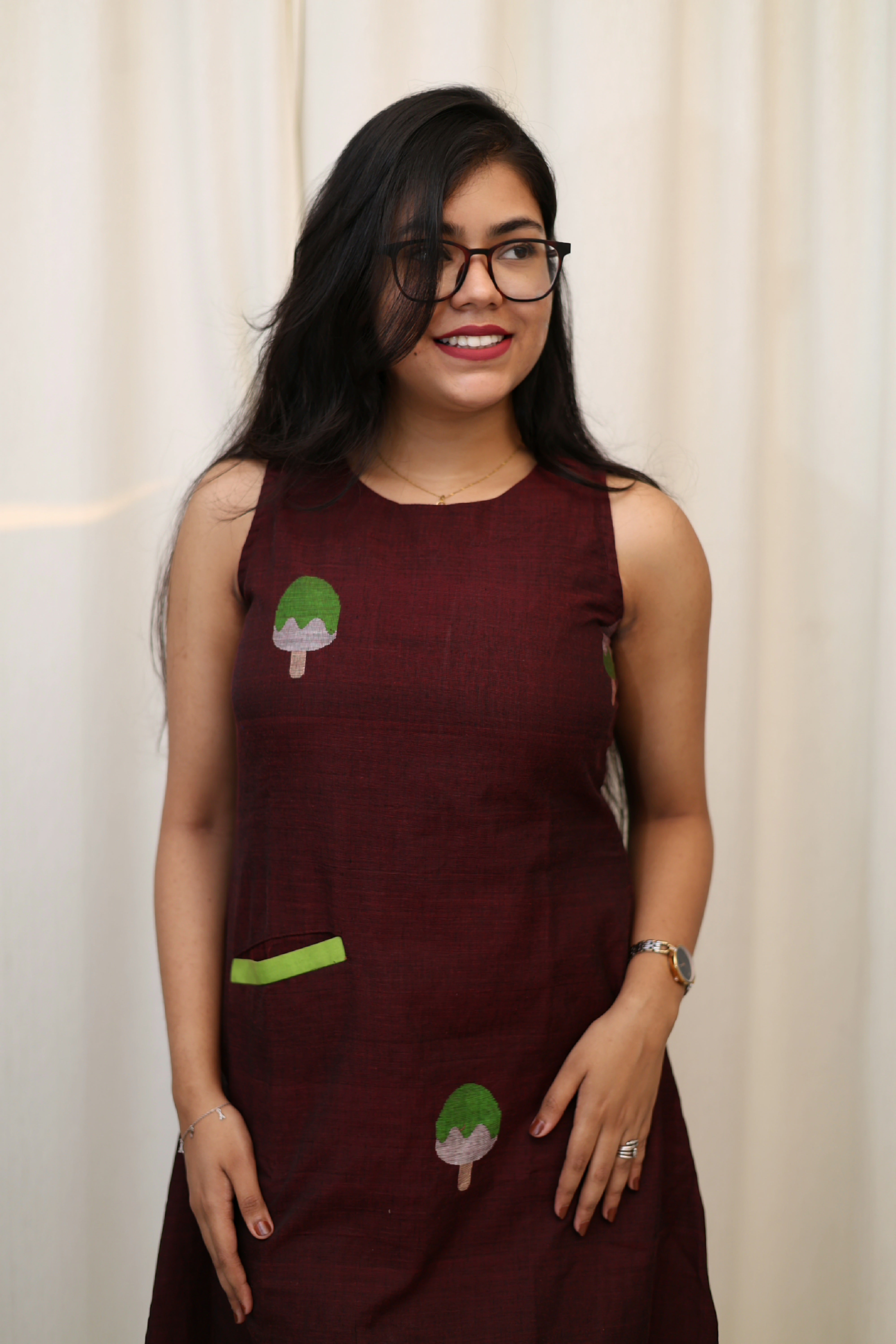Ice-cream Handloom Jamdani Dress