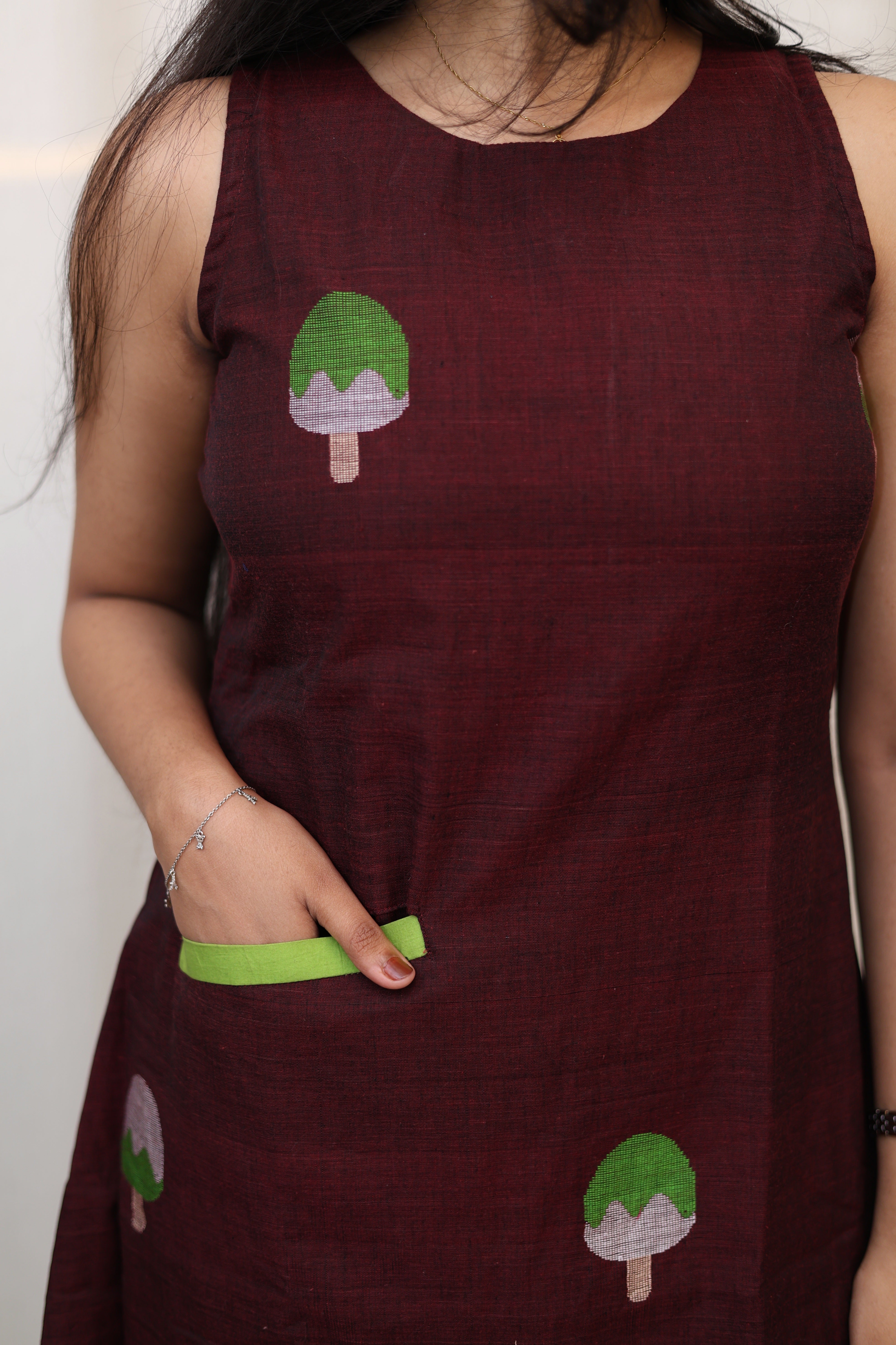 Ice-cream Handloom Jamdani Dress