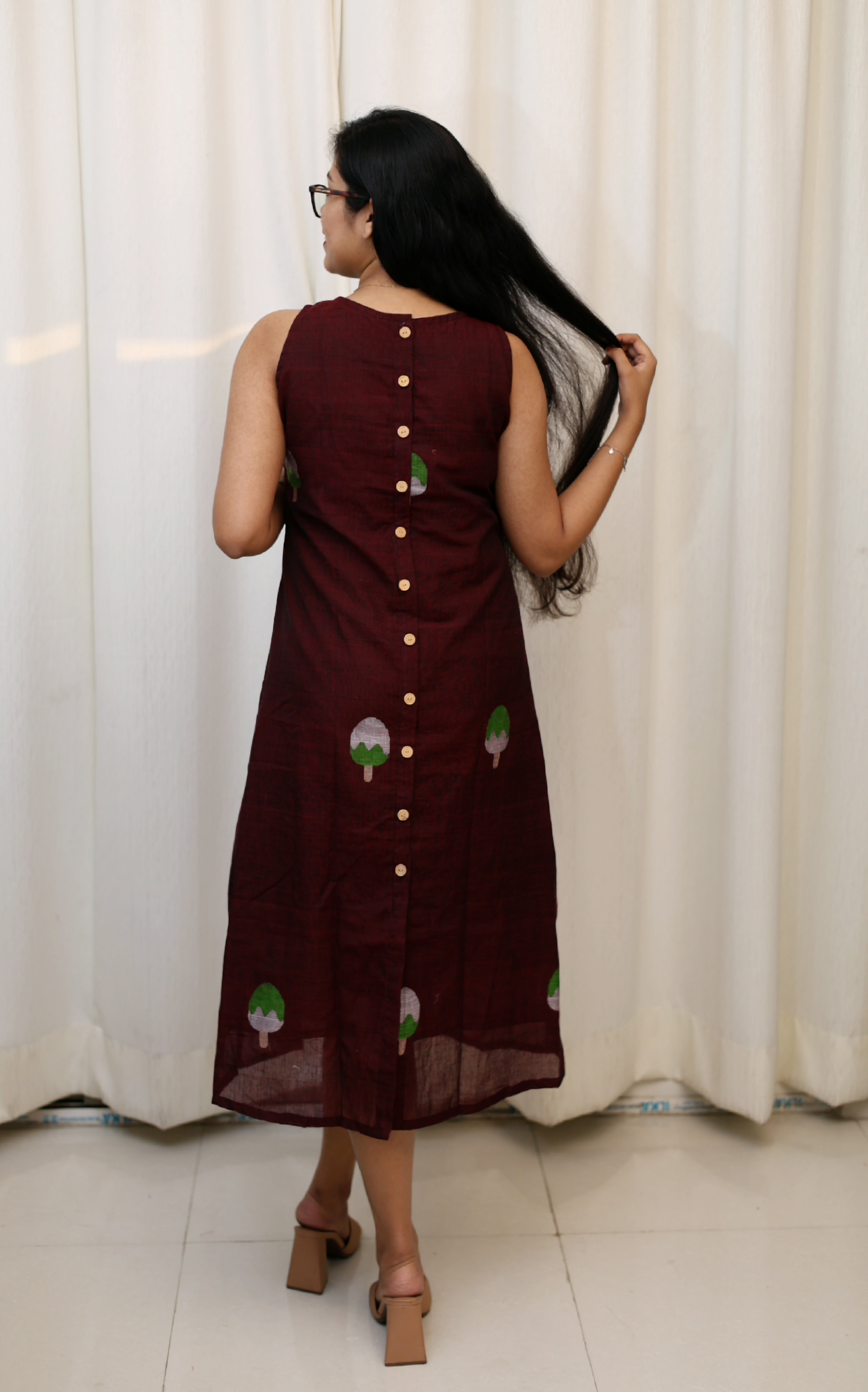 Ice-cream Handloom Jamdani Dress