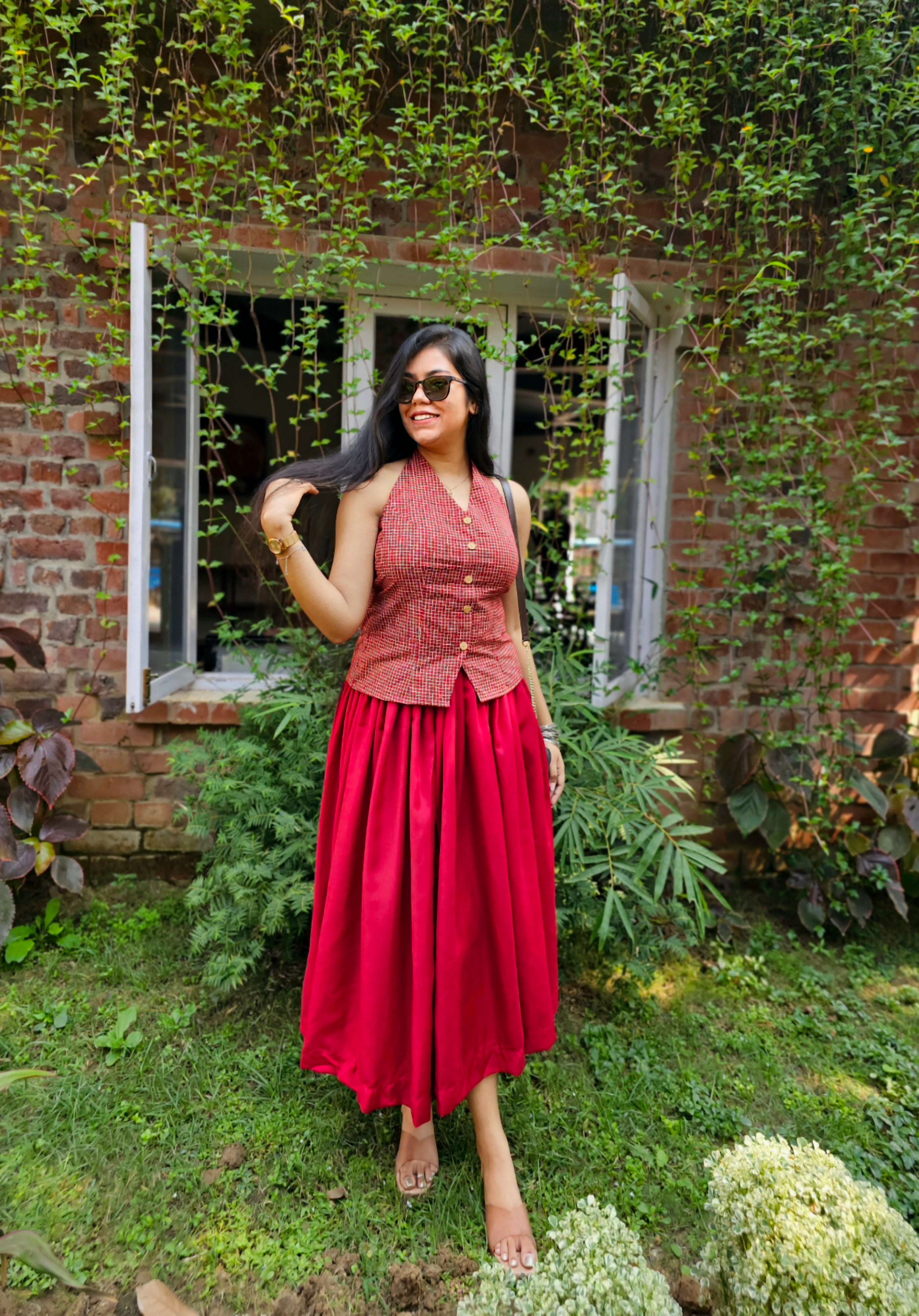 Checkered Cotton Vest Top