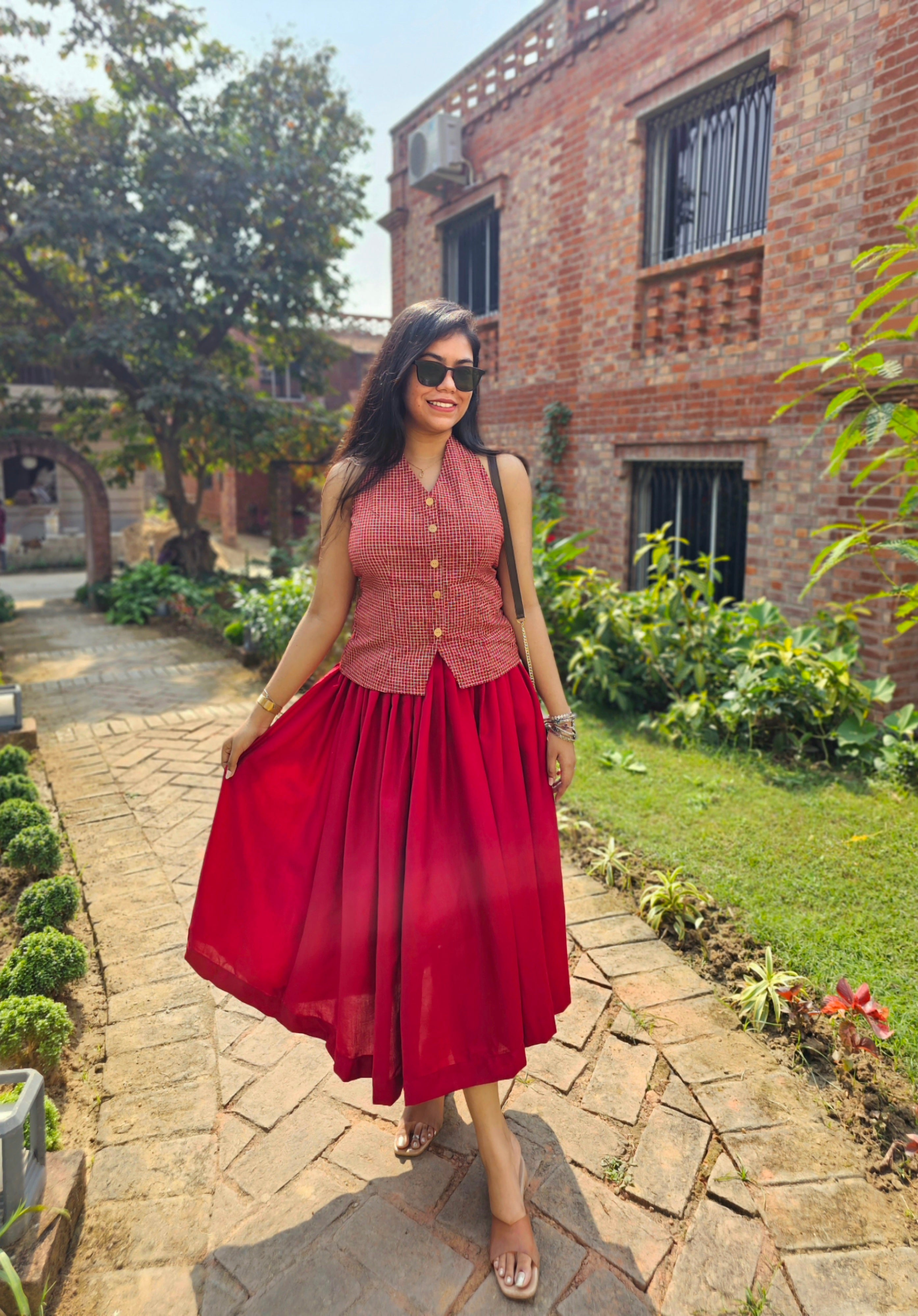 Checkered Cotton Vest Top