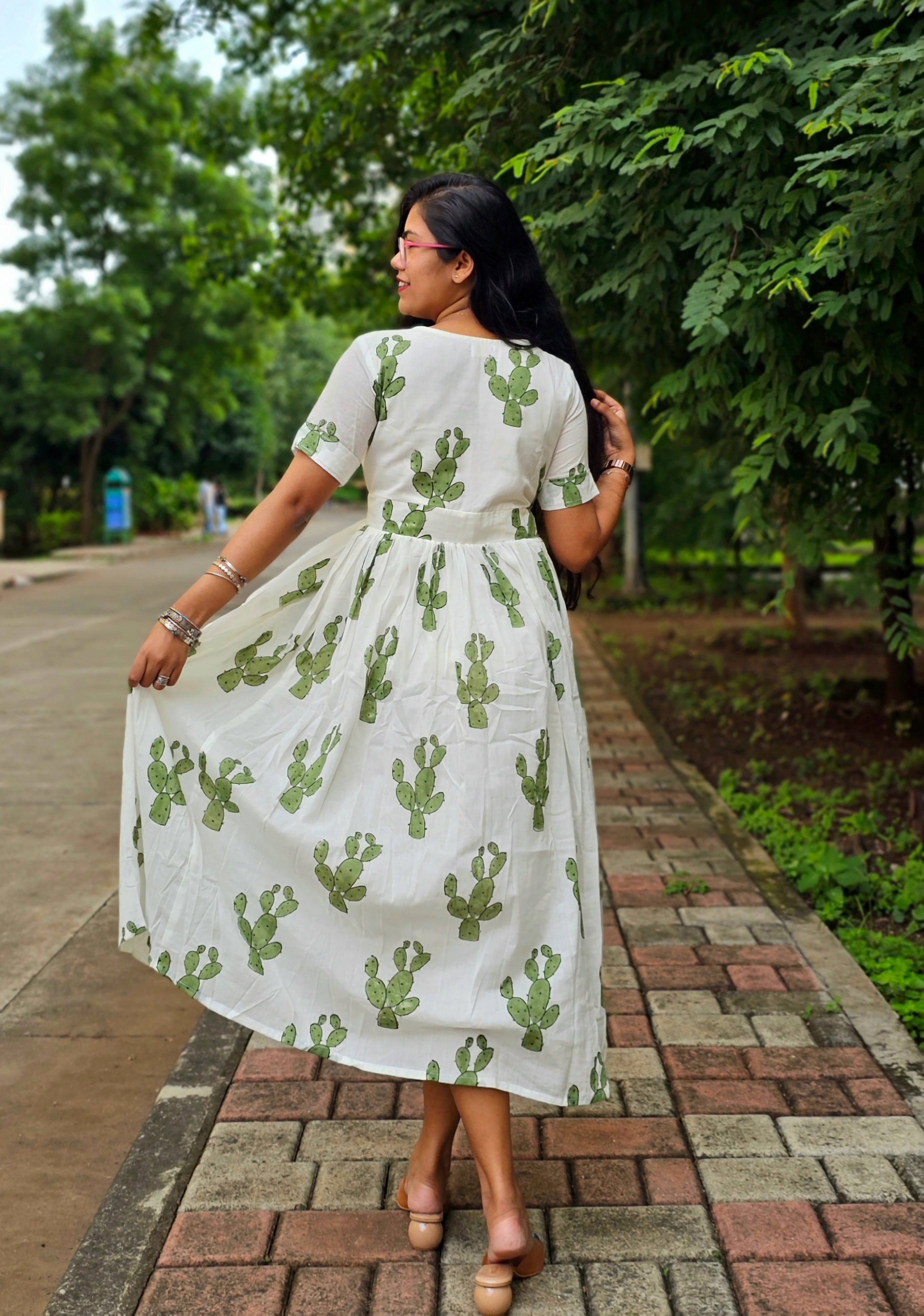 Wild Bloom Wrap Dress- Cactus