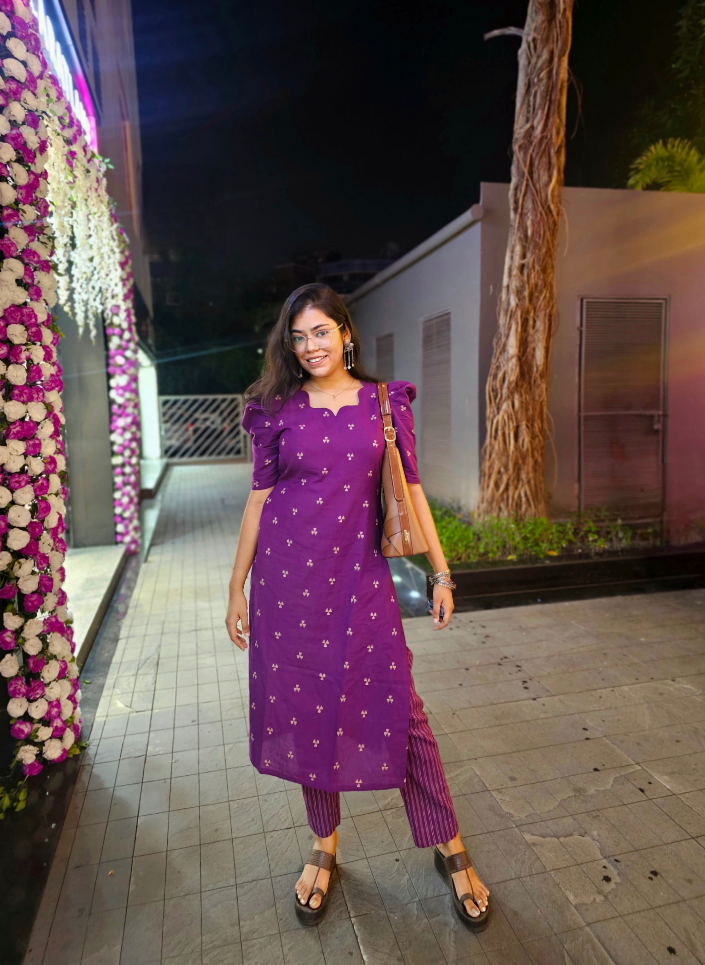 Violet kurta pant set