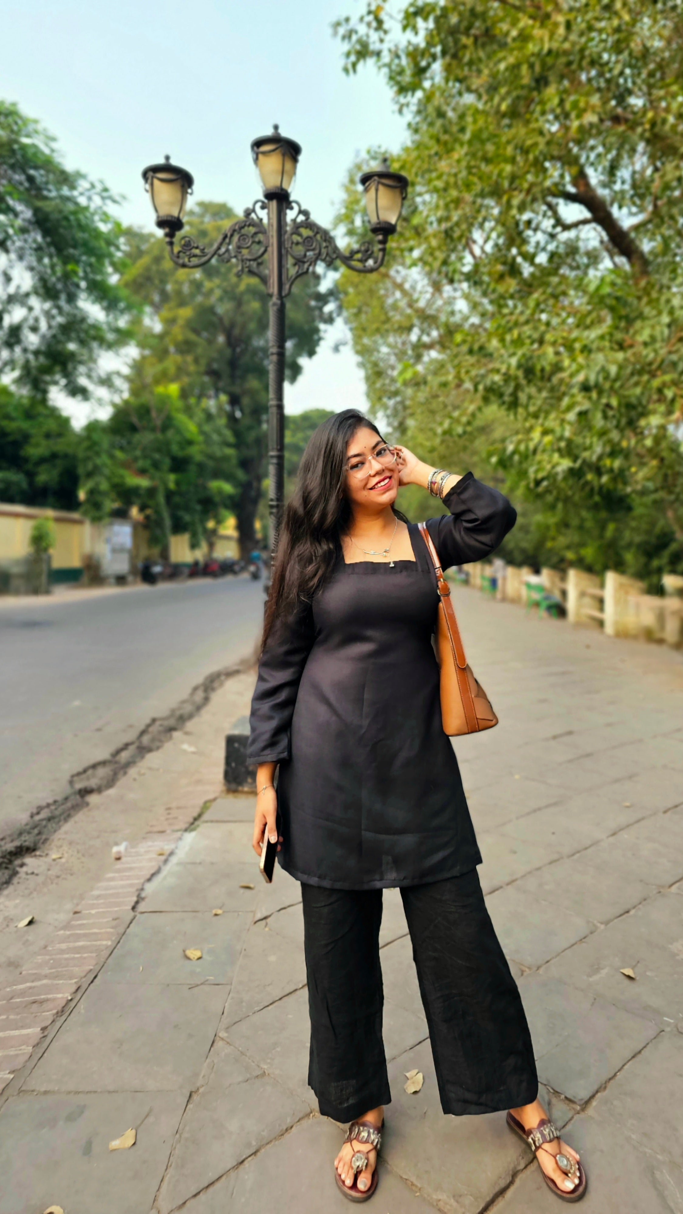 Pashmina Kurta Pant Set (Black)