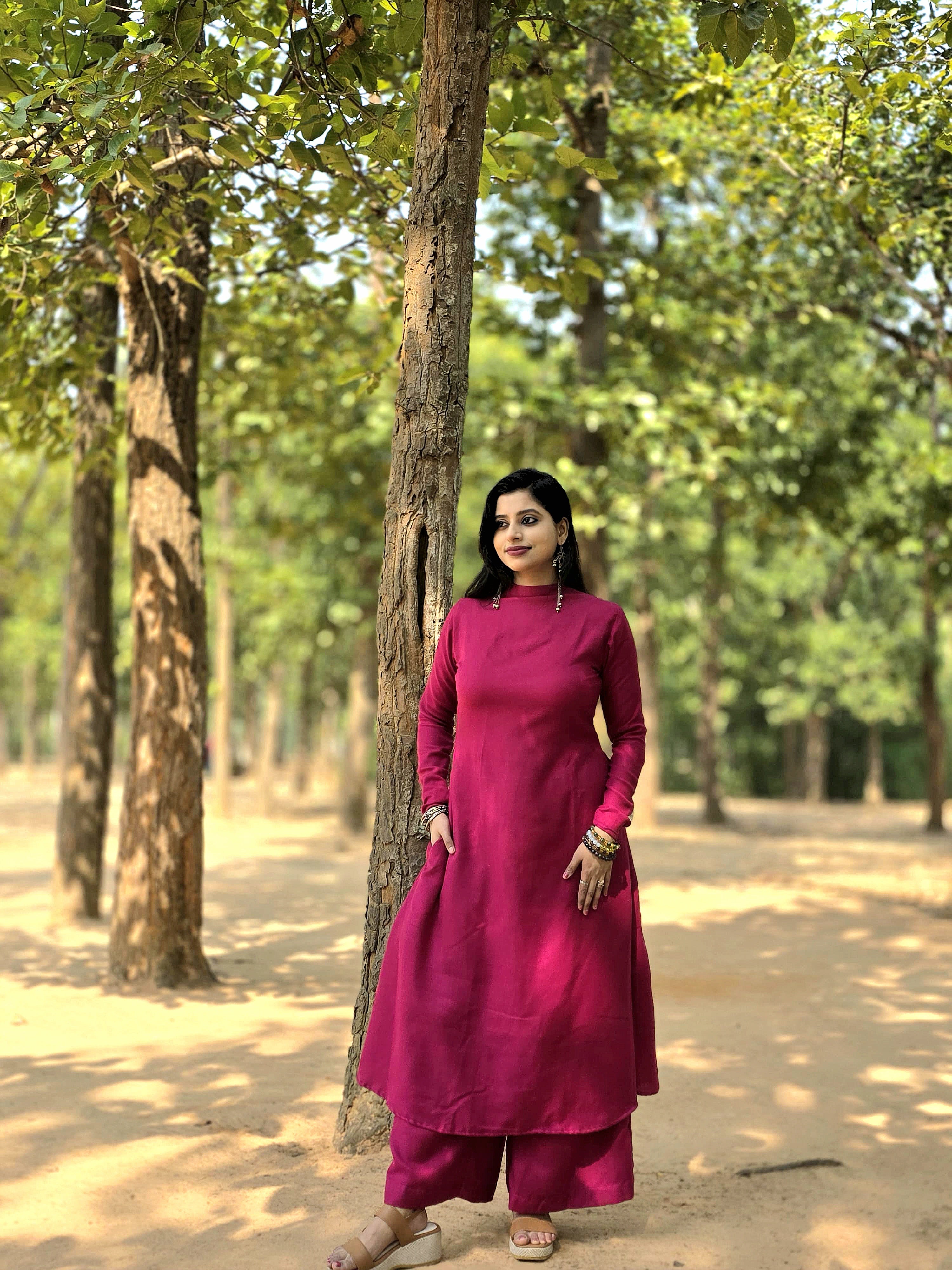 PASHMINA KURTA PANT SET (ROSE PINK)