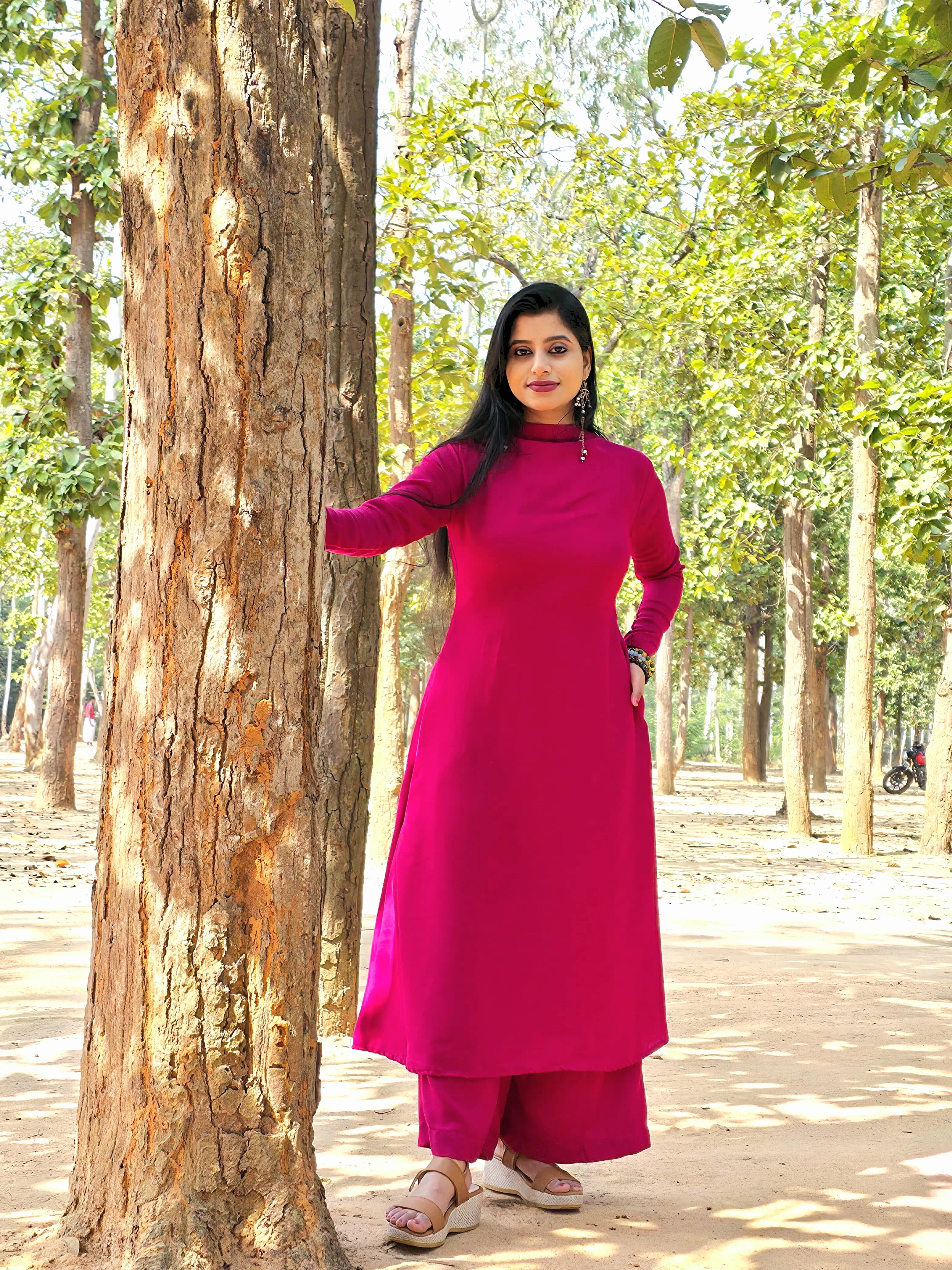 PASHMINA KURTA PANT SET (ROSE PINK)