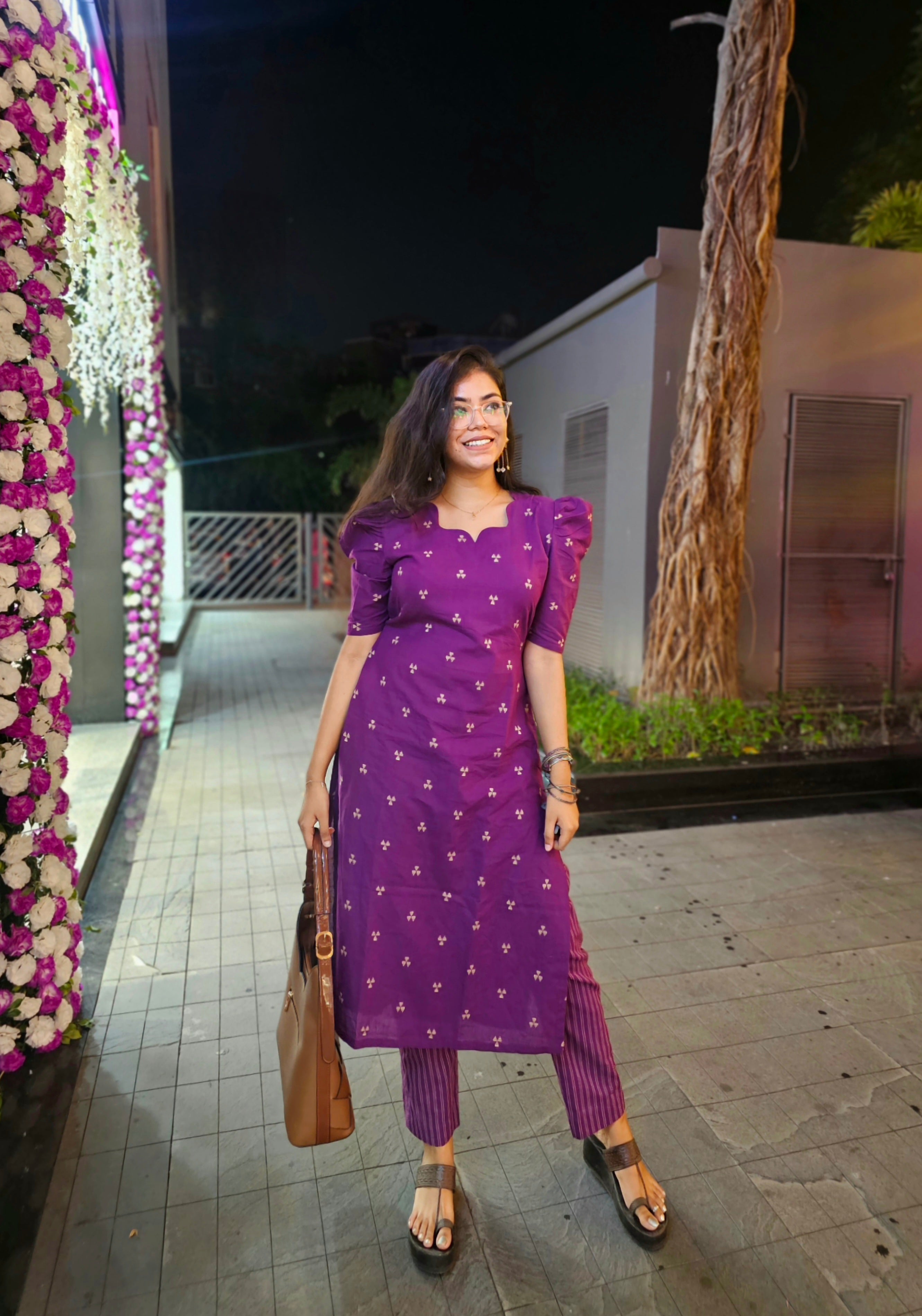 Violet kurta pant set