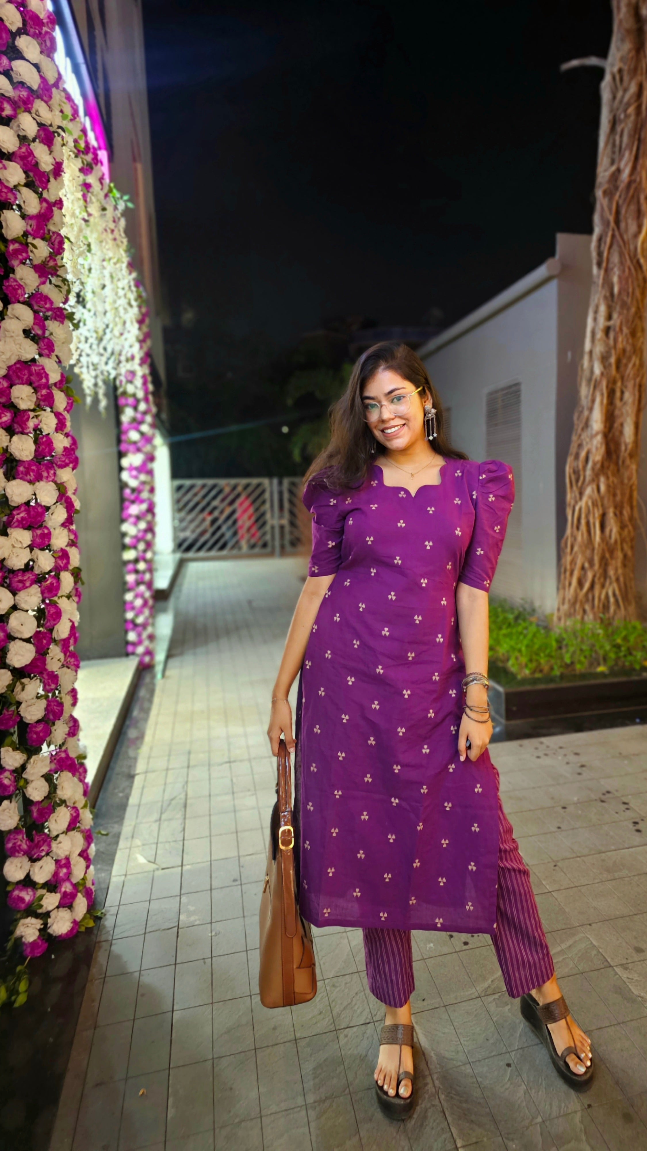 Violet kurta pant set