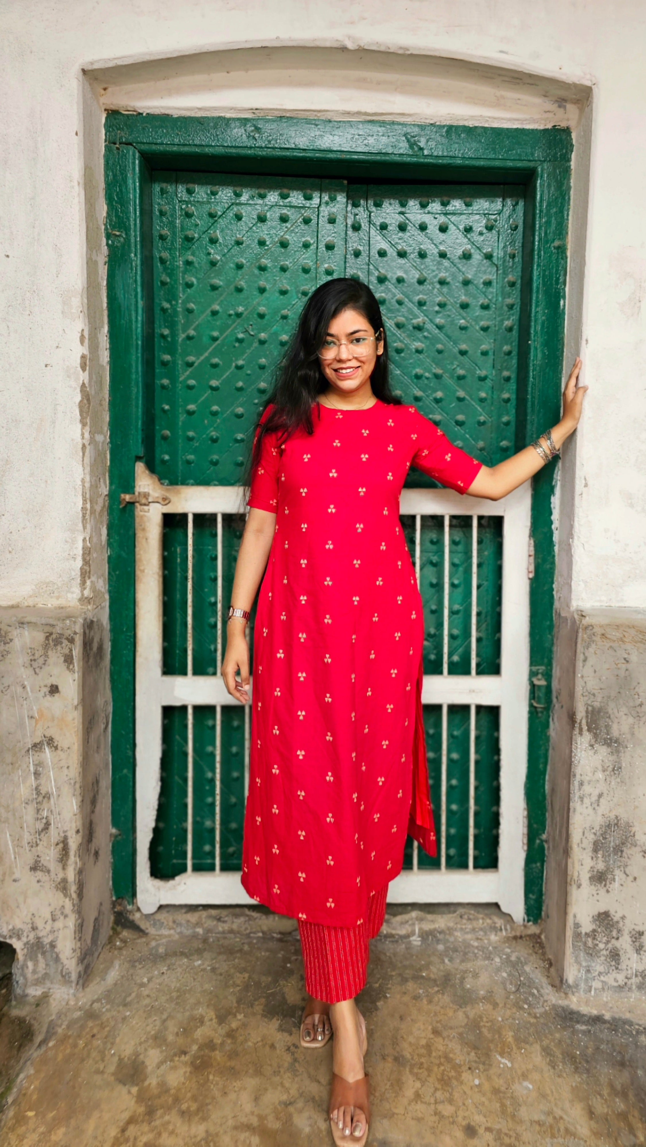 Red Kurta Pant Set