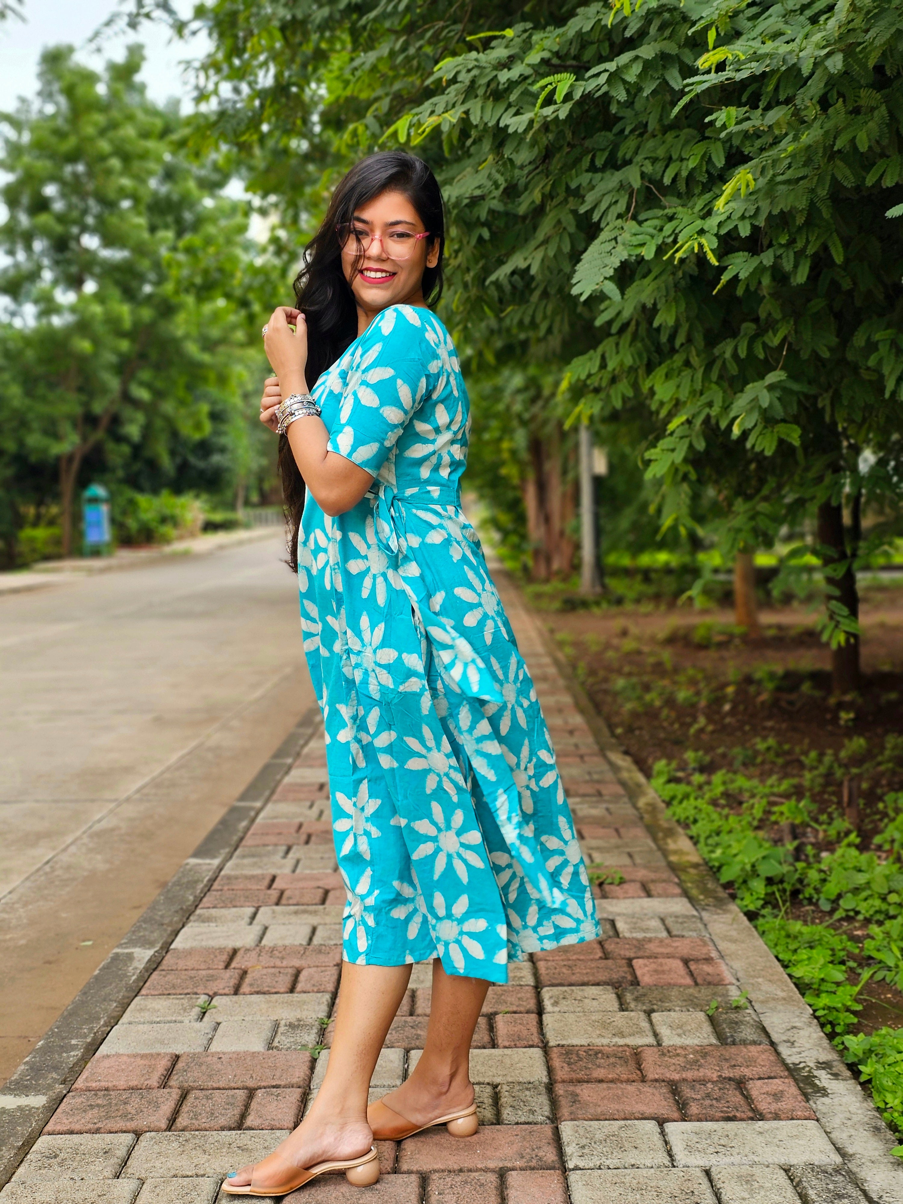 Wild Bloom Aqua Dress