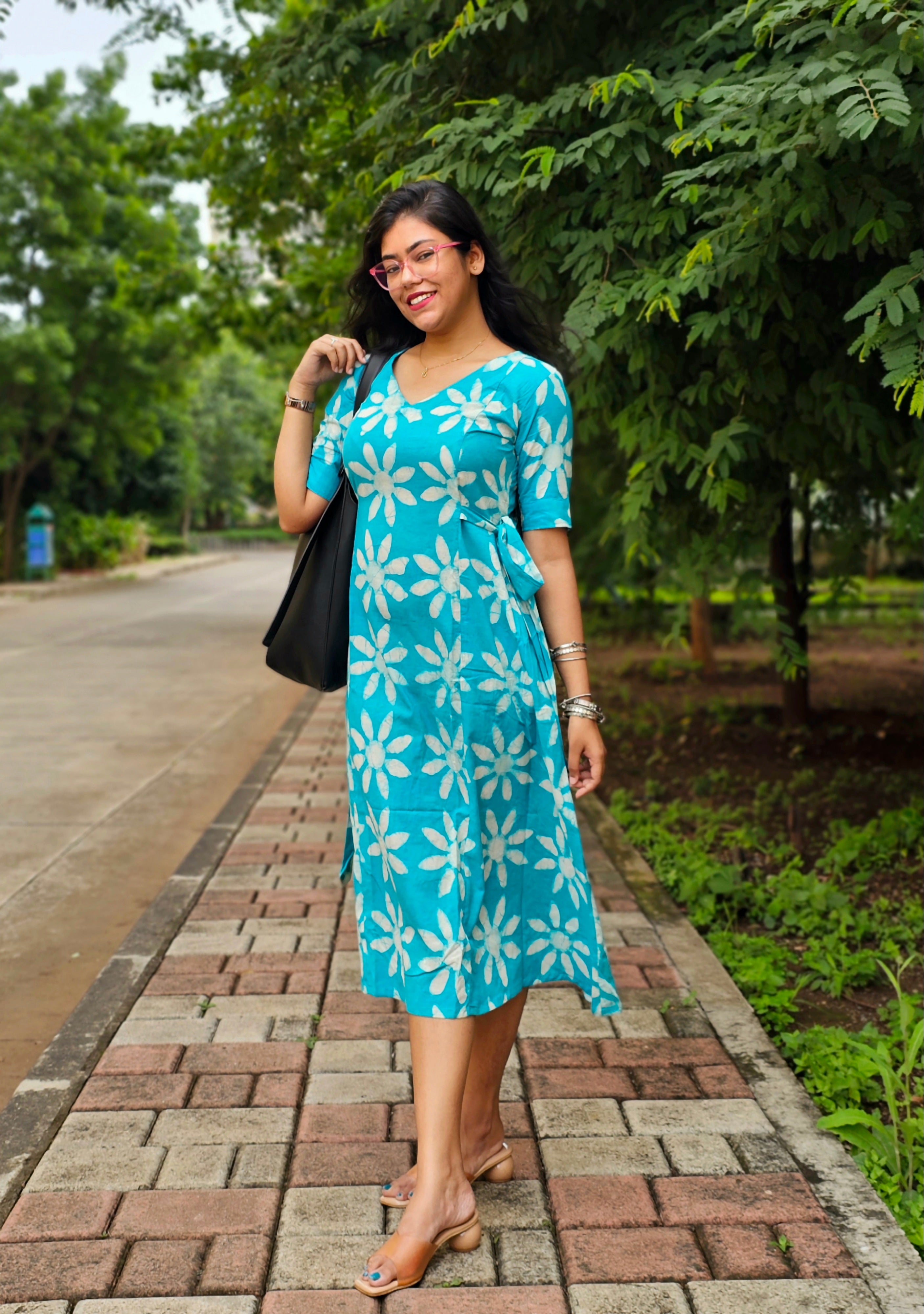 Wild Bloom Aqua Dress