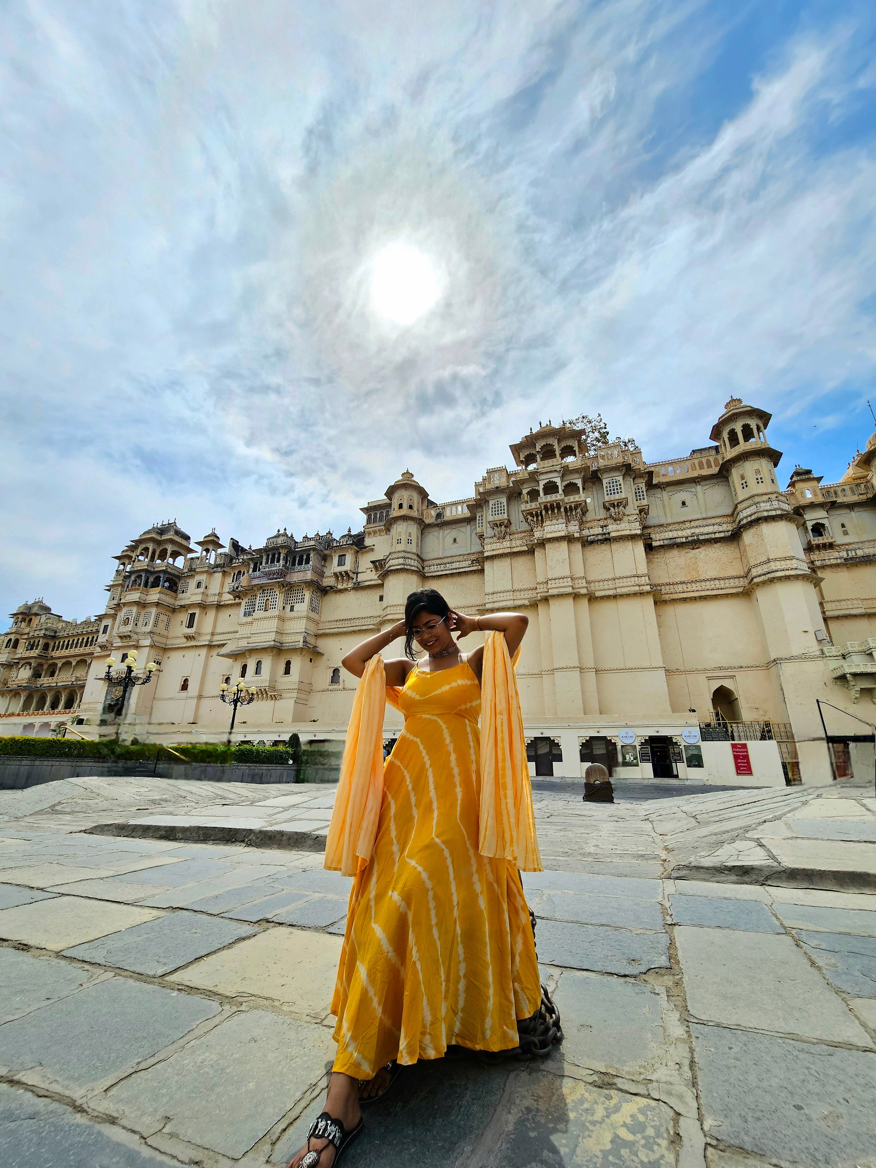 Muslin Silk Yellow Tie & Dye suit set